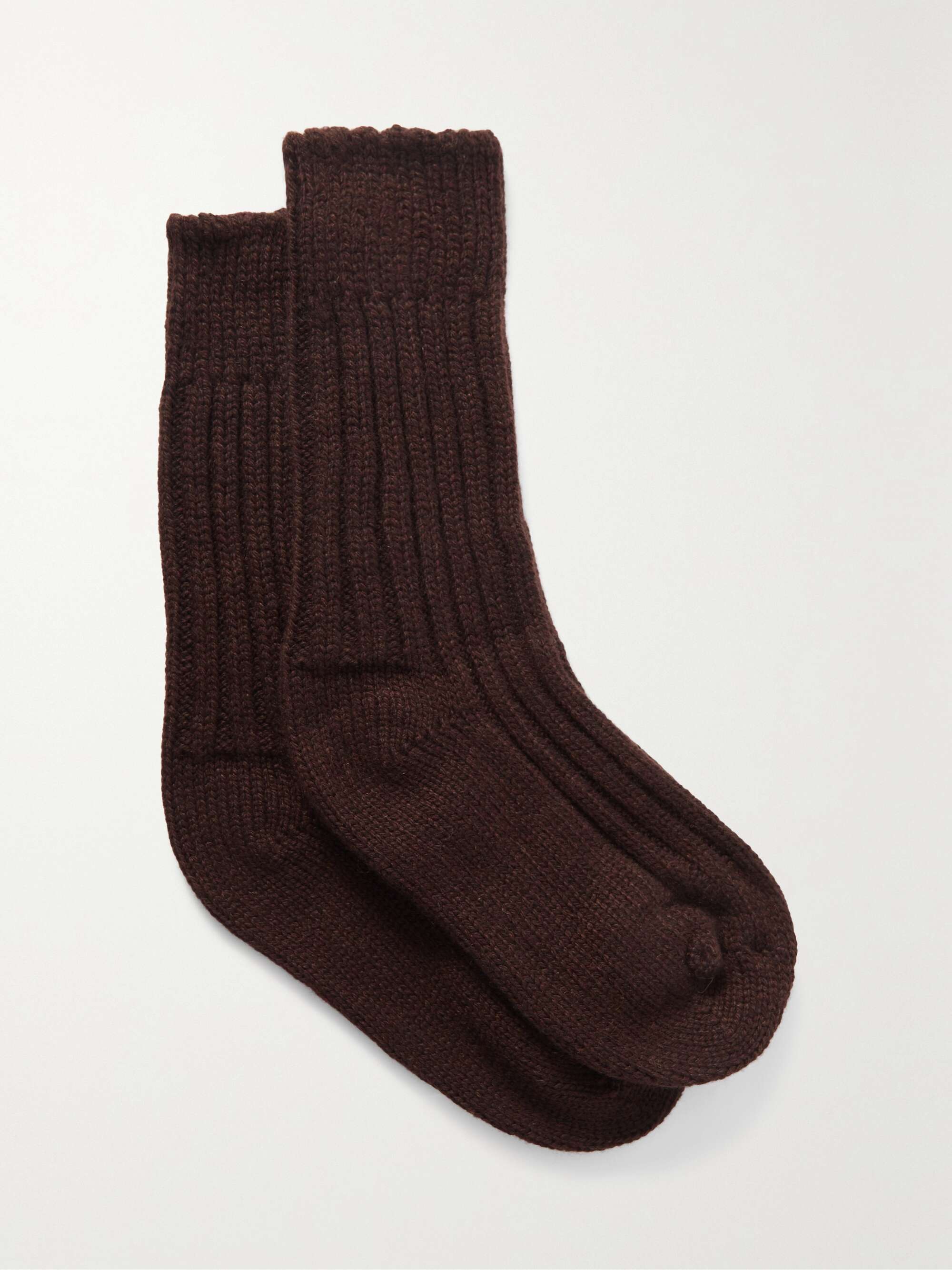 THE ELDER STATESMAN Yosemite ribbed cashmere socks | NET-A-PORTER