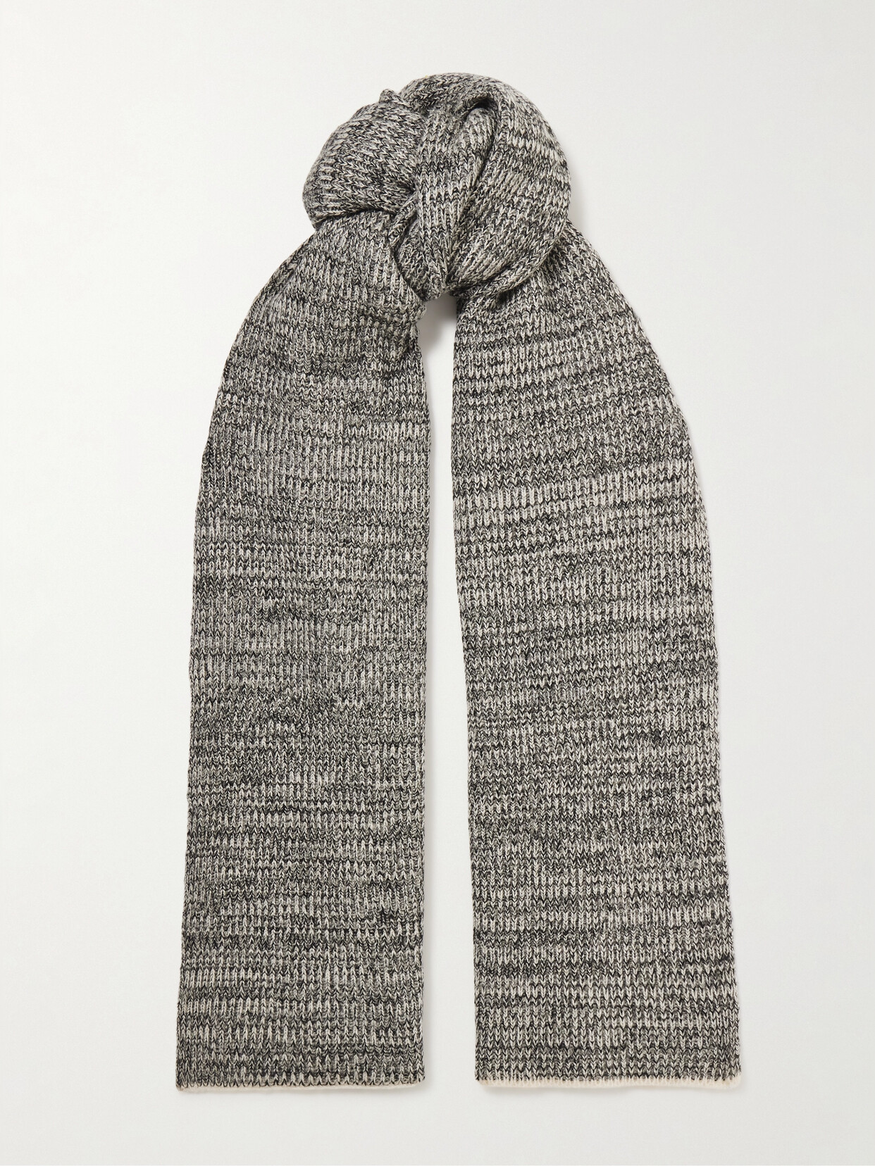 The Elder Statesman Nimbus Twist Cashmere And Cotton-blend Scarf In Grey