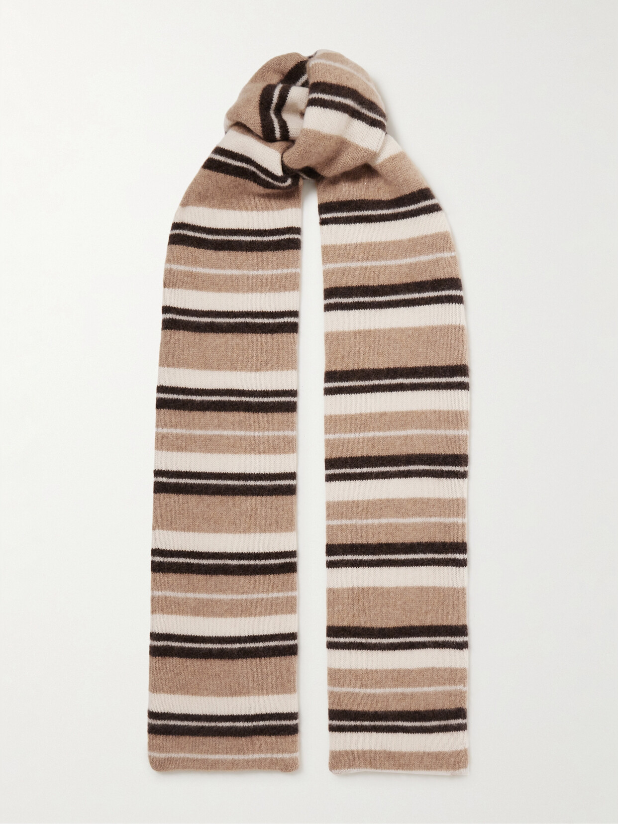 The Elder Statesman Shadow Striped Cashmere Scarf In Neutrals