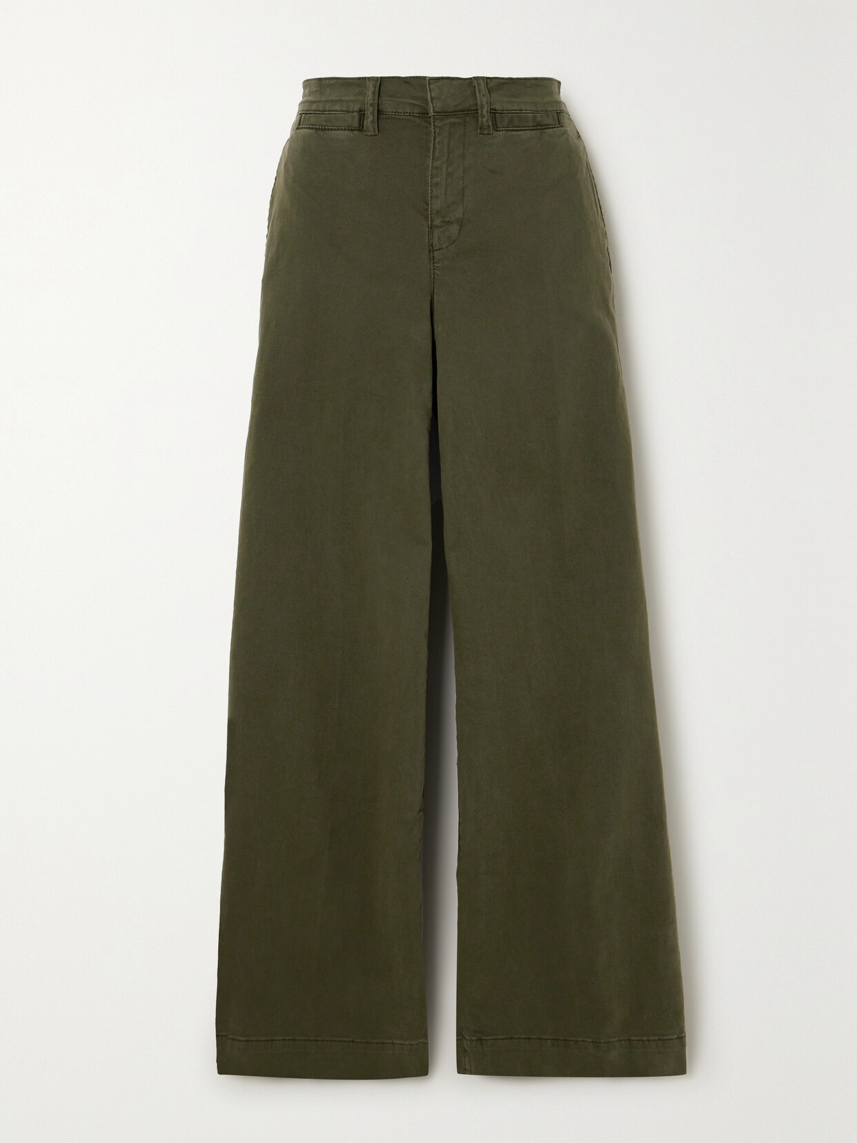 FRAME LE TOMBOY STRETCH-COTTON TWILL WIDE-LEG PANTS