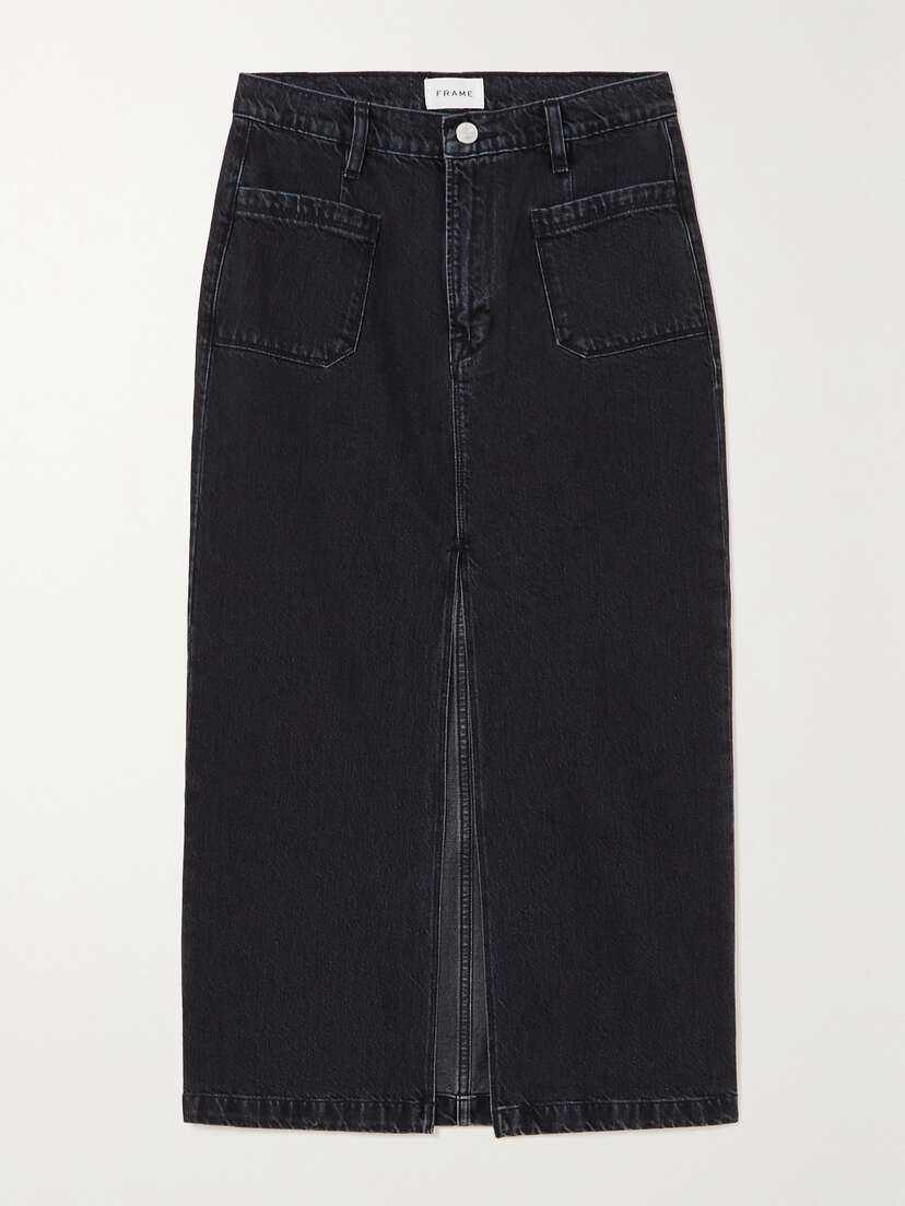 Frame Le Bardot Denim Midi Skirt
