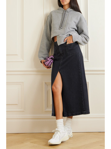 FRAME Le Bardot denim midi skirt