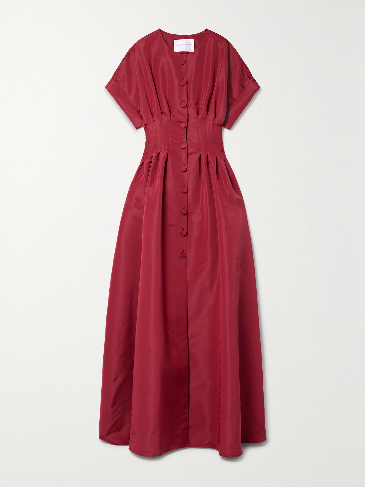 Carolina Herrera - Pleated Silk-faille Gown - Red