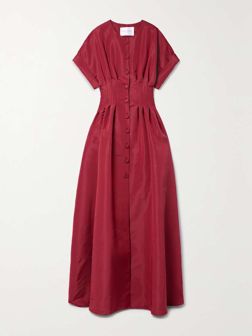 Carolina Herrera Pleated Silk-faille Gown