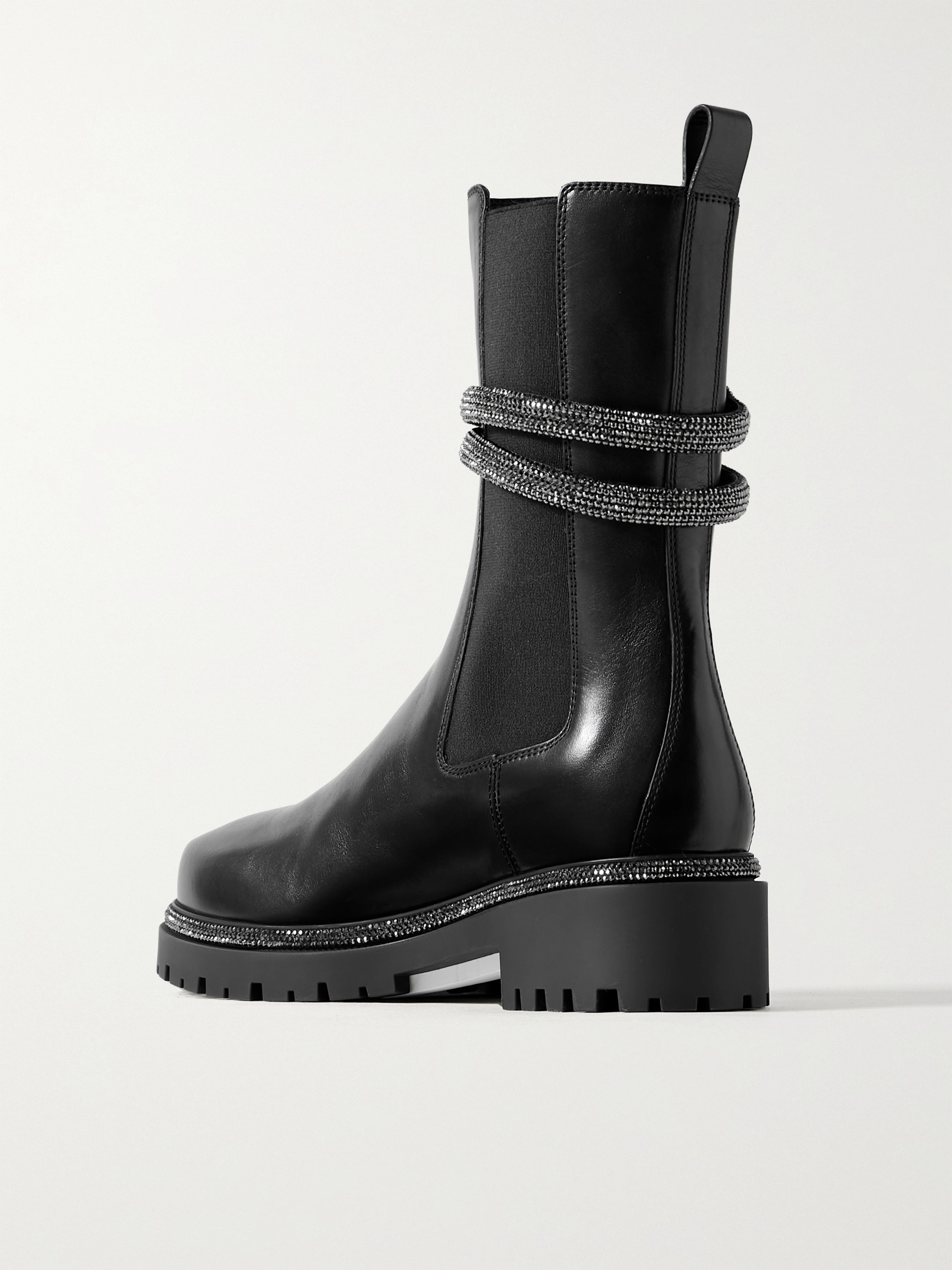 RENÉ CAOVILLA Cleo crystal-embellished leather Chelsea boots
