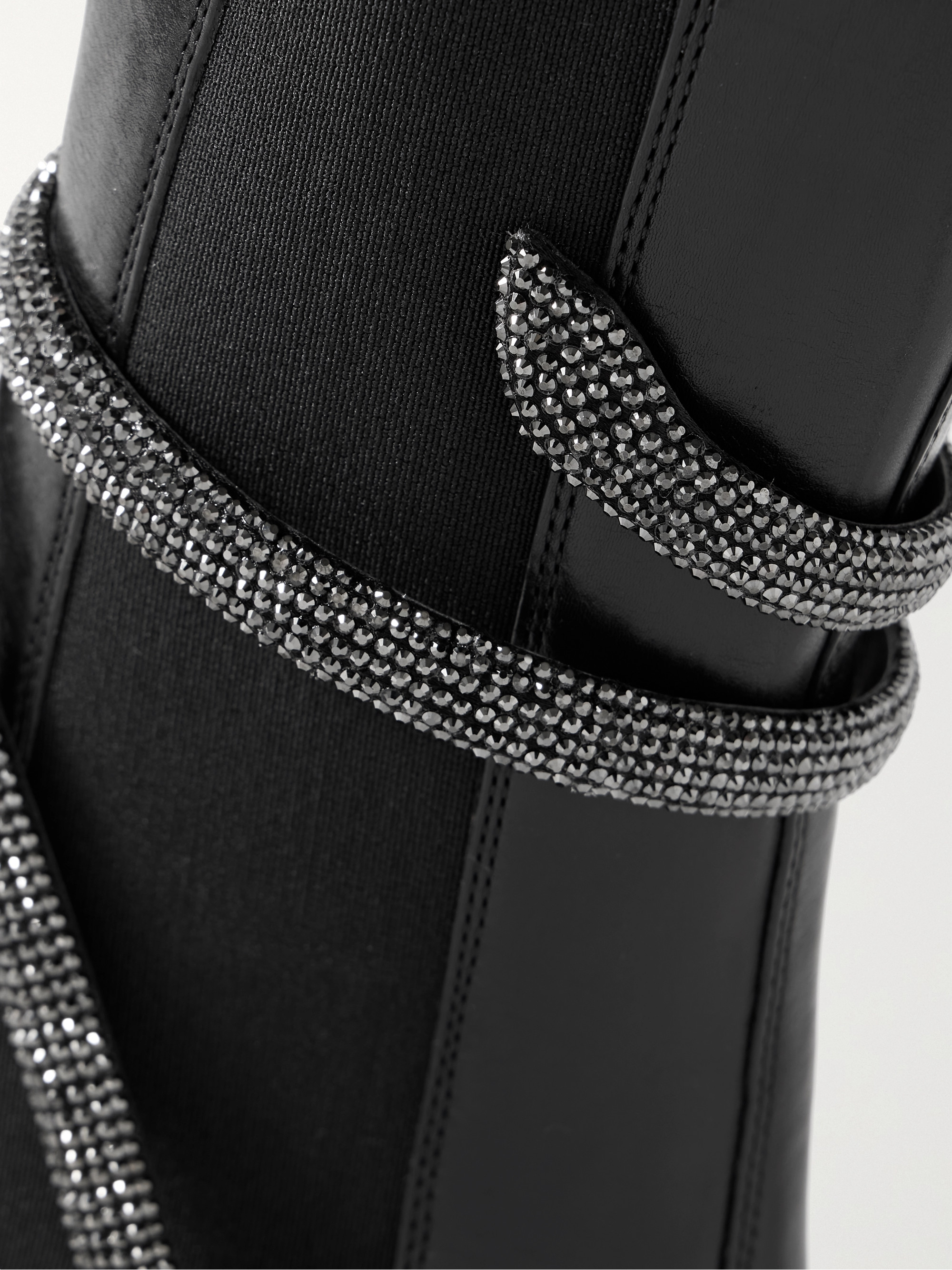 RENÉ CAOVILLA Cleo crystal-embellished leather Chelsea boots