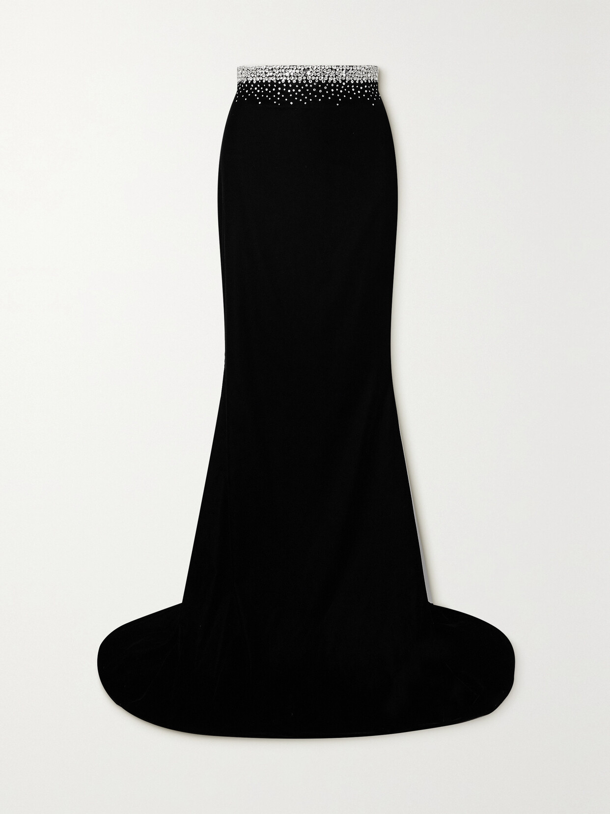 Miss Sohee Gemma Crystal-embellished Velvet Maxi Skirt In Black