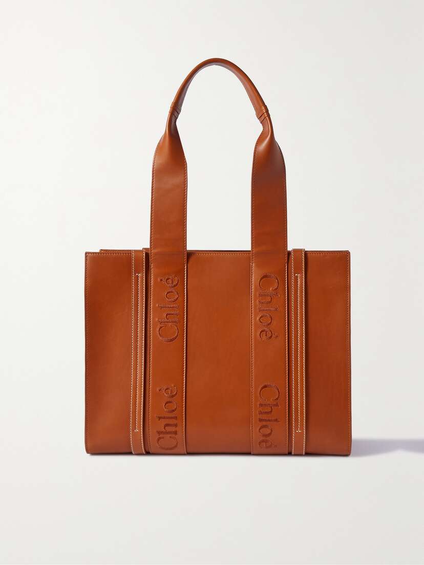 Chloé Woody Medium Embroidered Leather Tote