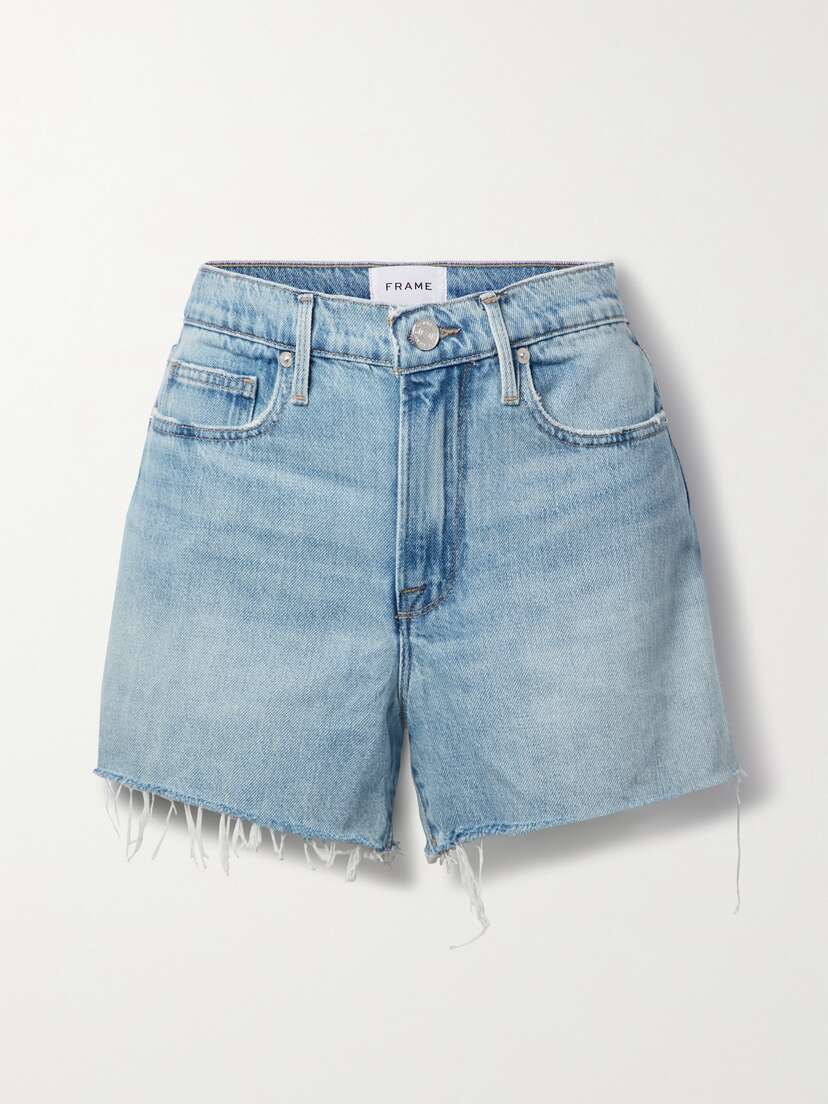 Frame Le Brigitte Frayed Denim Shorts
