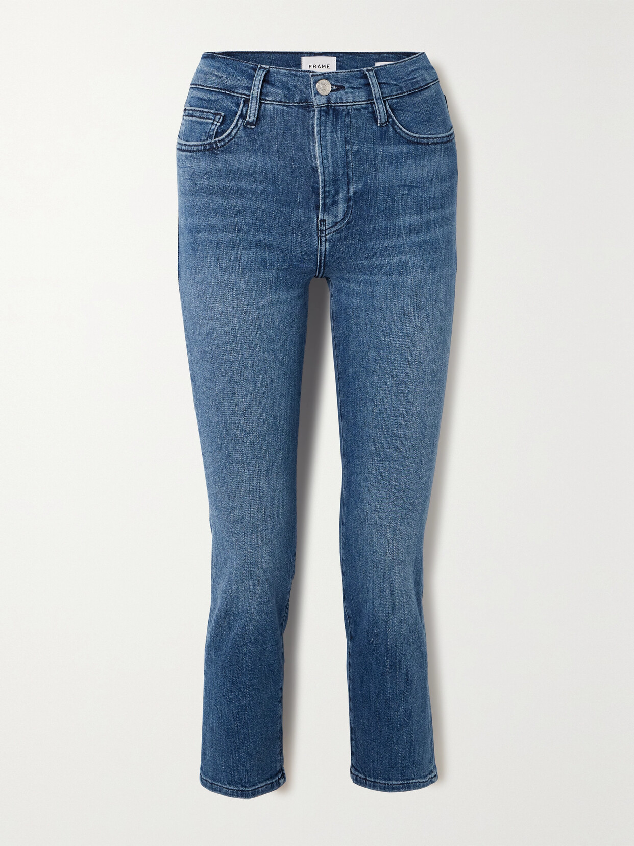 Frame Le High Cropped Slim-leg Jeans In Blue