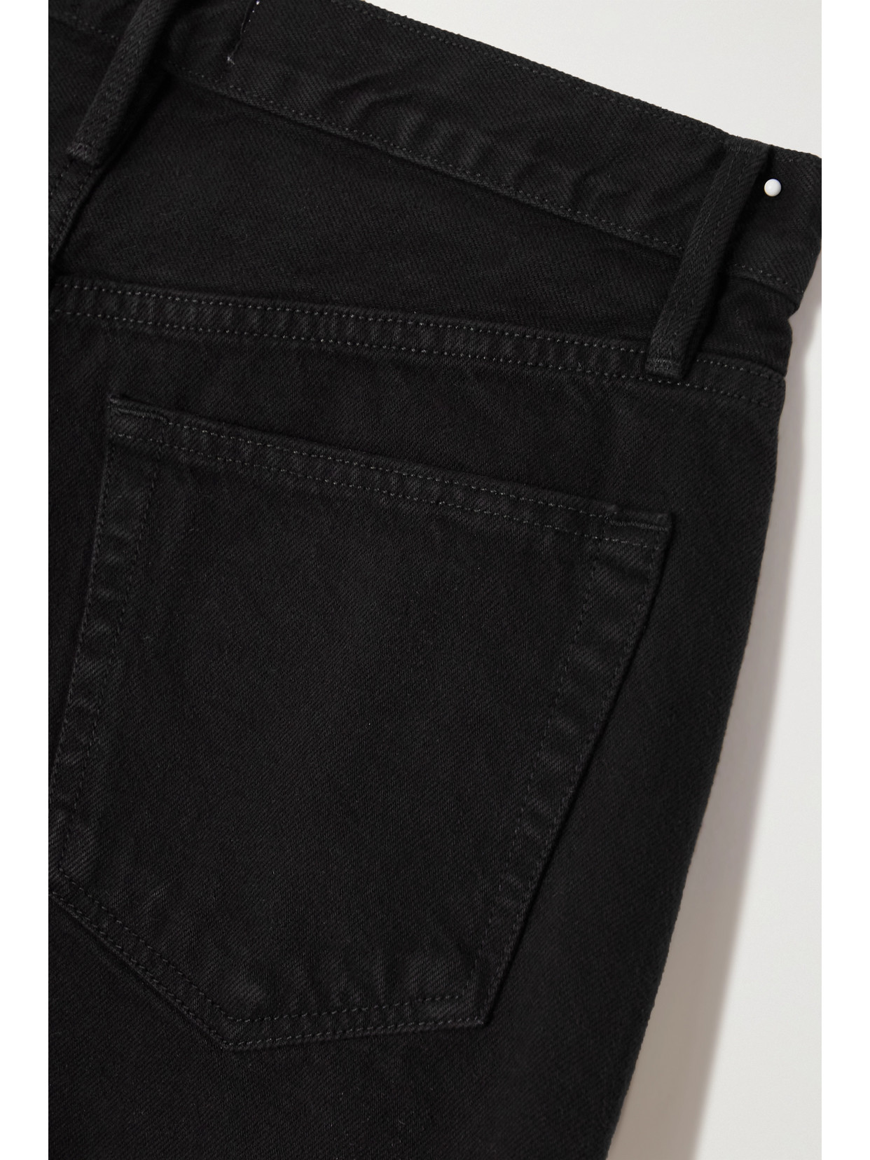 Shop Frame Le Brigette Frayed Denim Shorts In Black