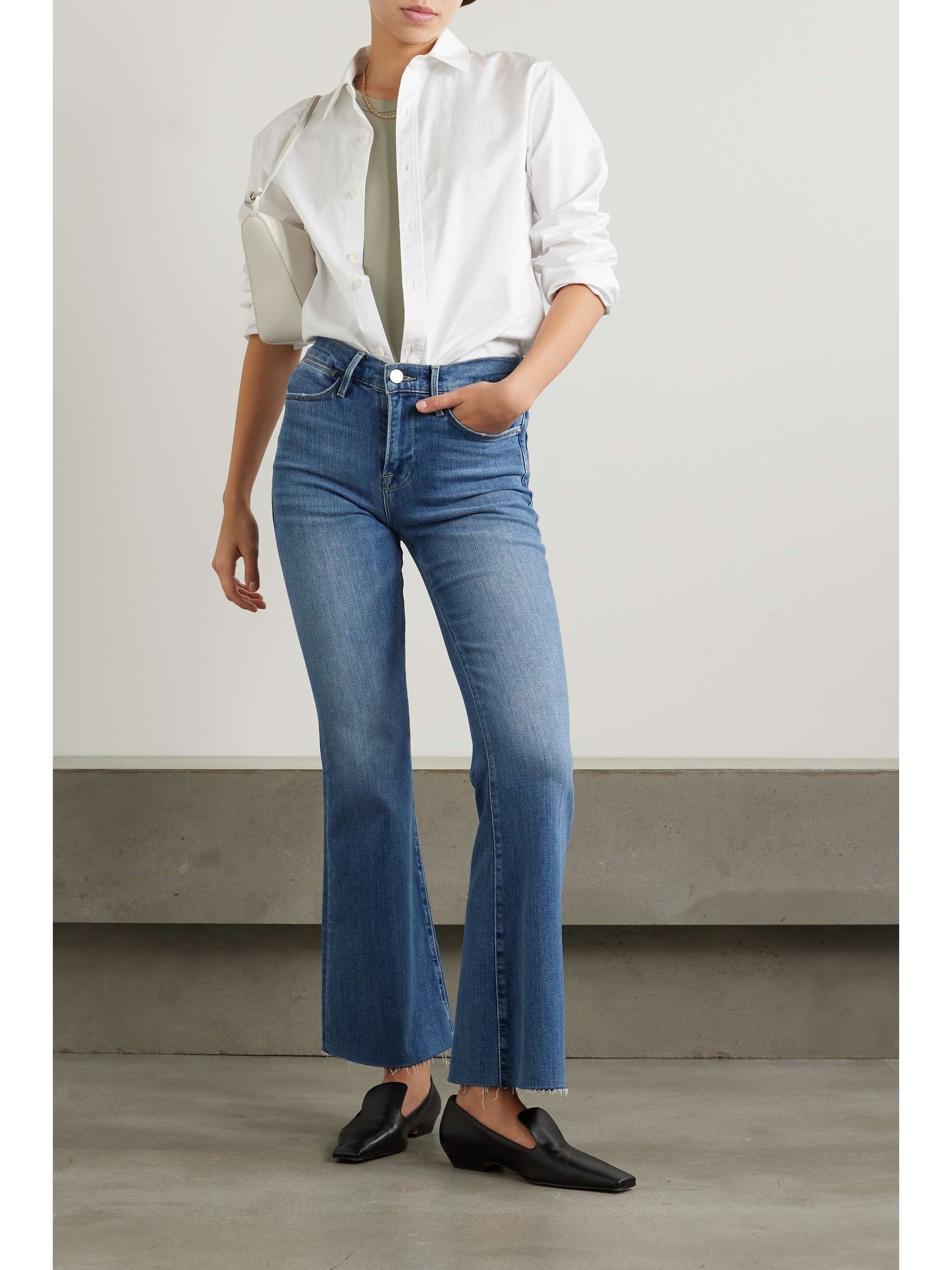 FRAME Le Easy Flare frayed jeans