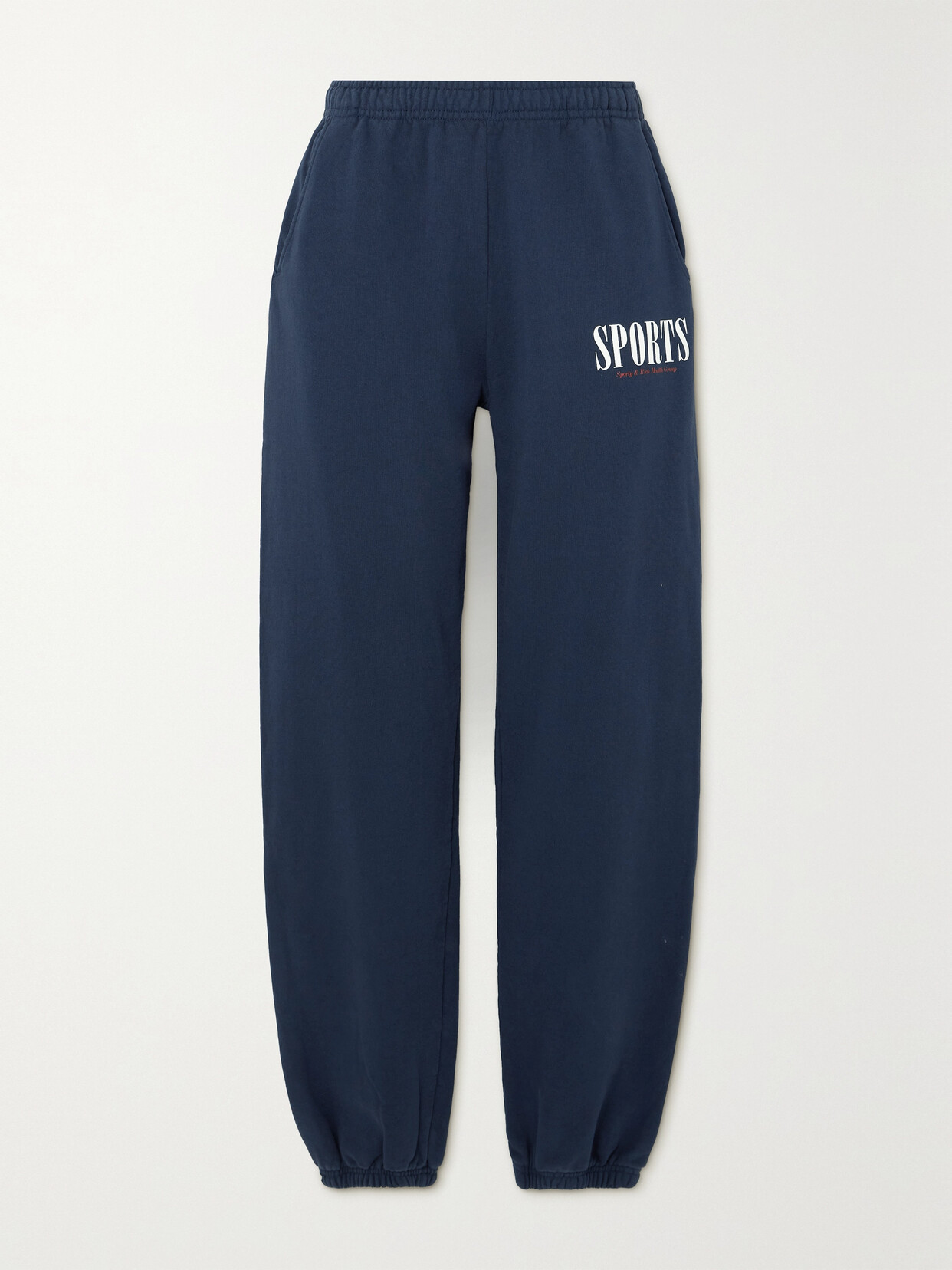 Sporty & Rich Sports Printed Embroidered Cotton-jersey Track Pants - Blue