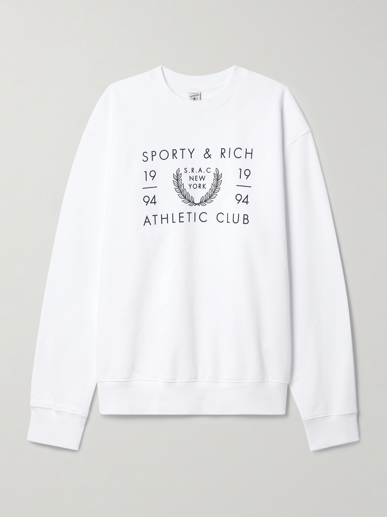 Sporty & Rich - Printed Cotton-jersey Sweatshirt - White