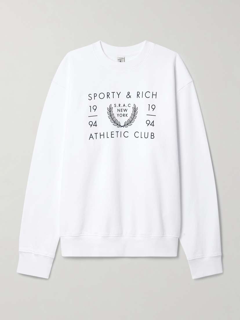 Sporty & Rich Printed Cotton-jersey Sweatshirt - x large