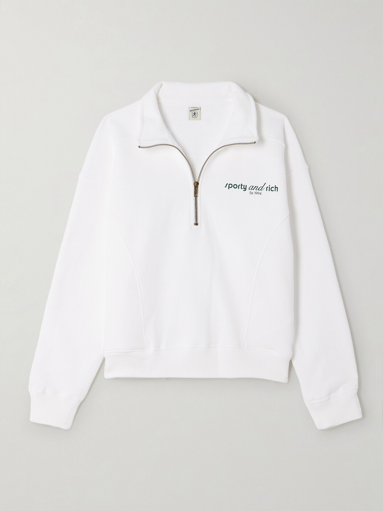 Sporty & Rich Printed Cotton-jersey Sweatshirt - White