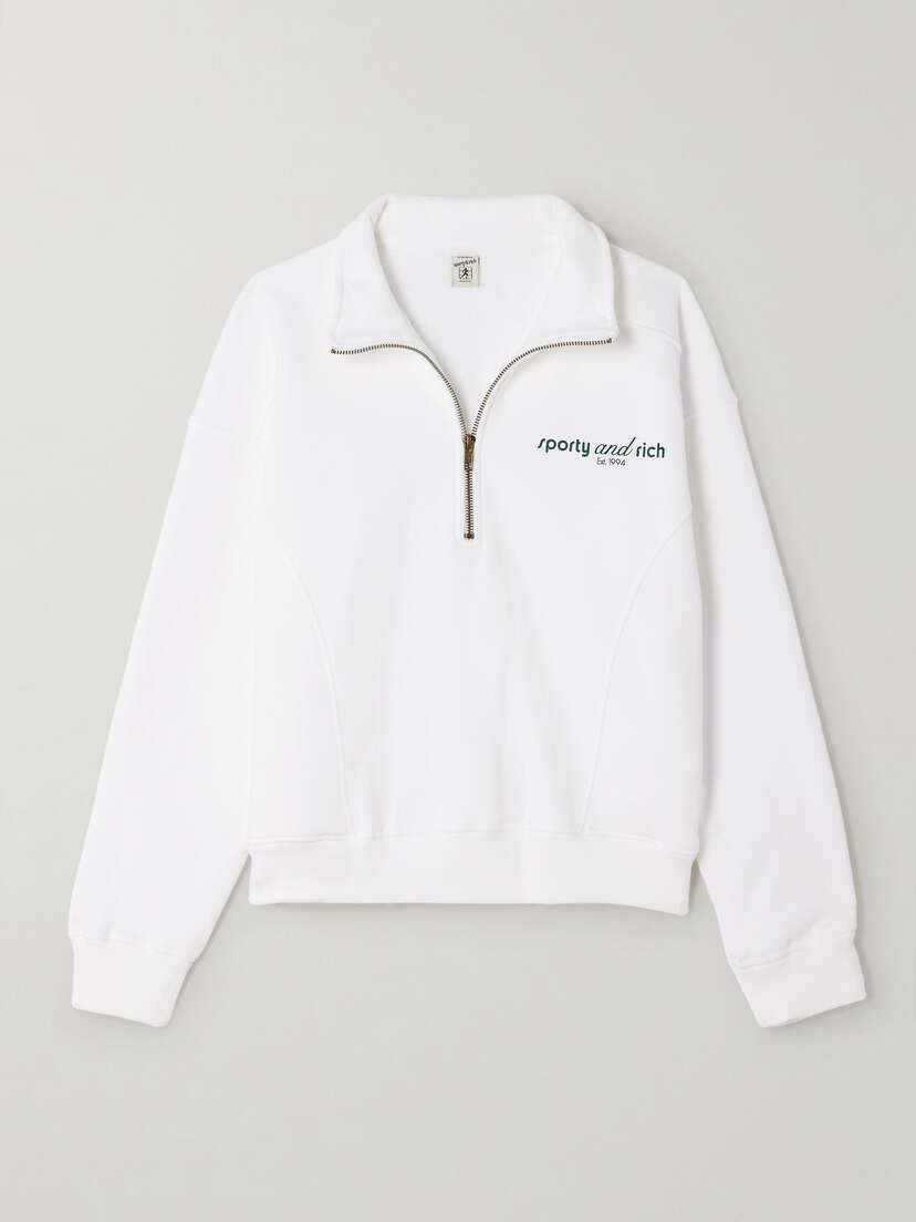 Sporty & Rich Printed Cotton-jersey Sweatshirt