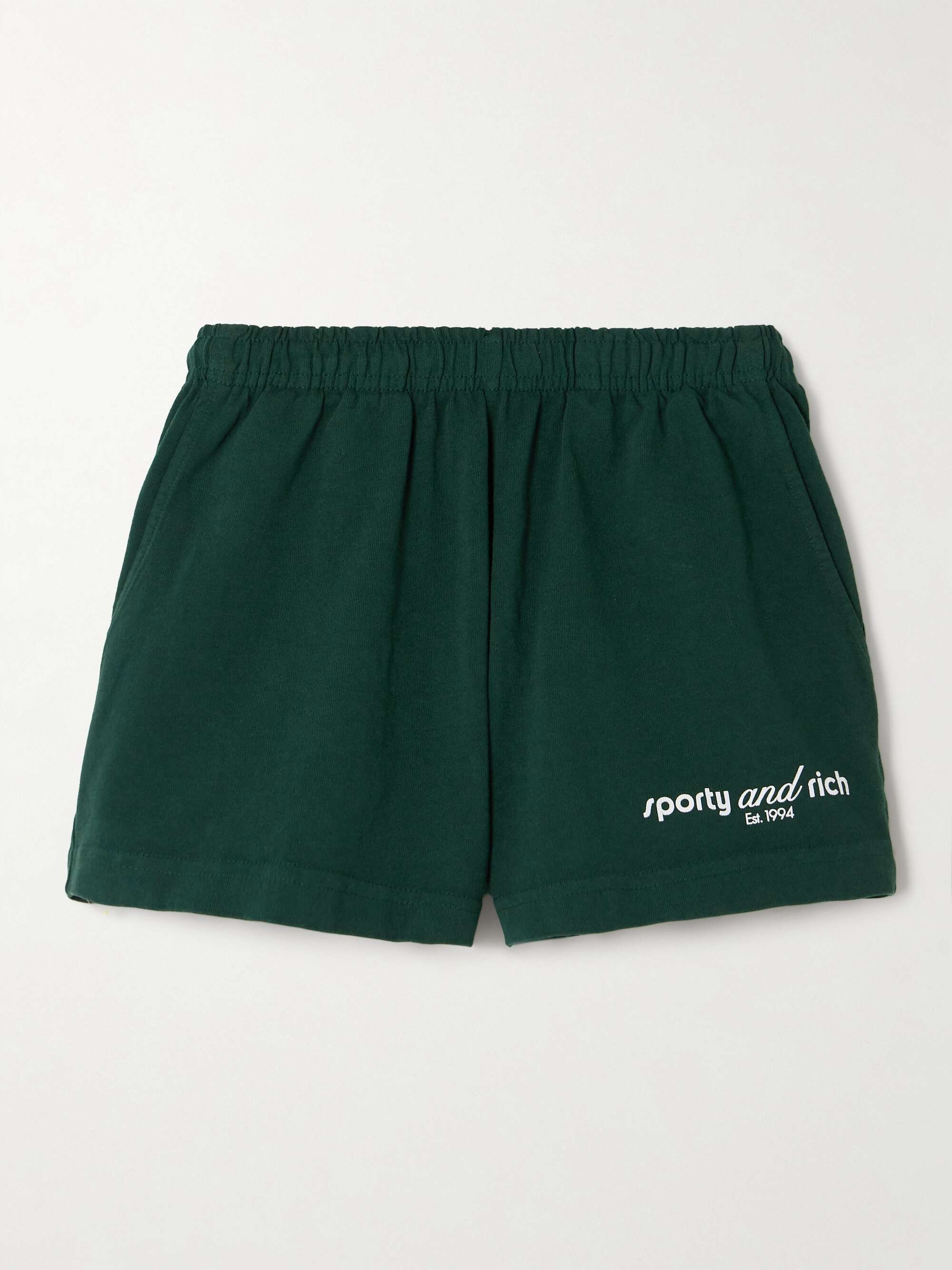 SPORTY & RICH Disco printed cotton-jersey shorts | NET-A-PORTER