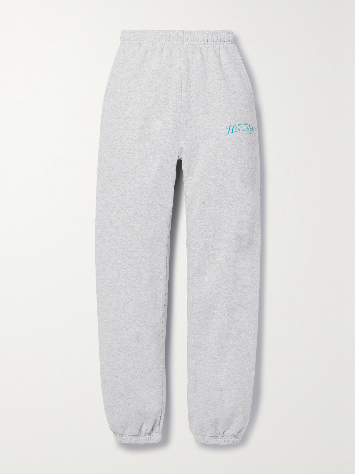 Sporty And Rich Rizzoli Printed Cotton-jersey Track Pants In Grey