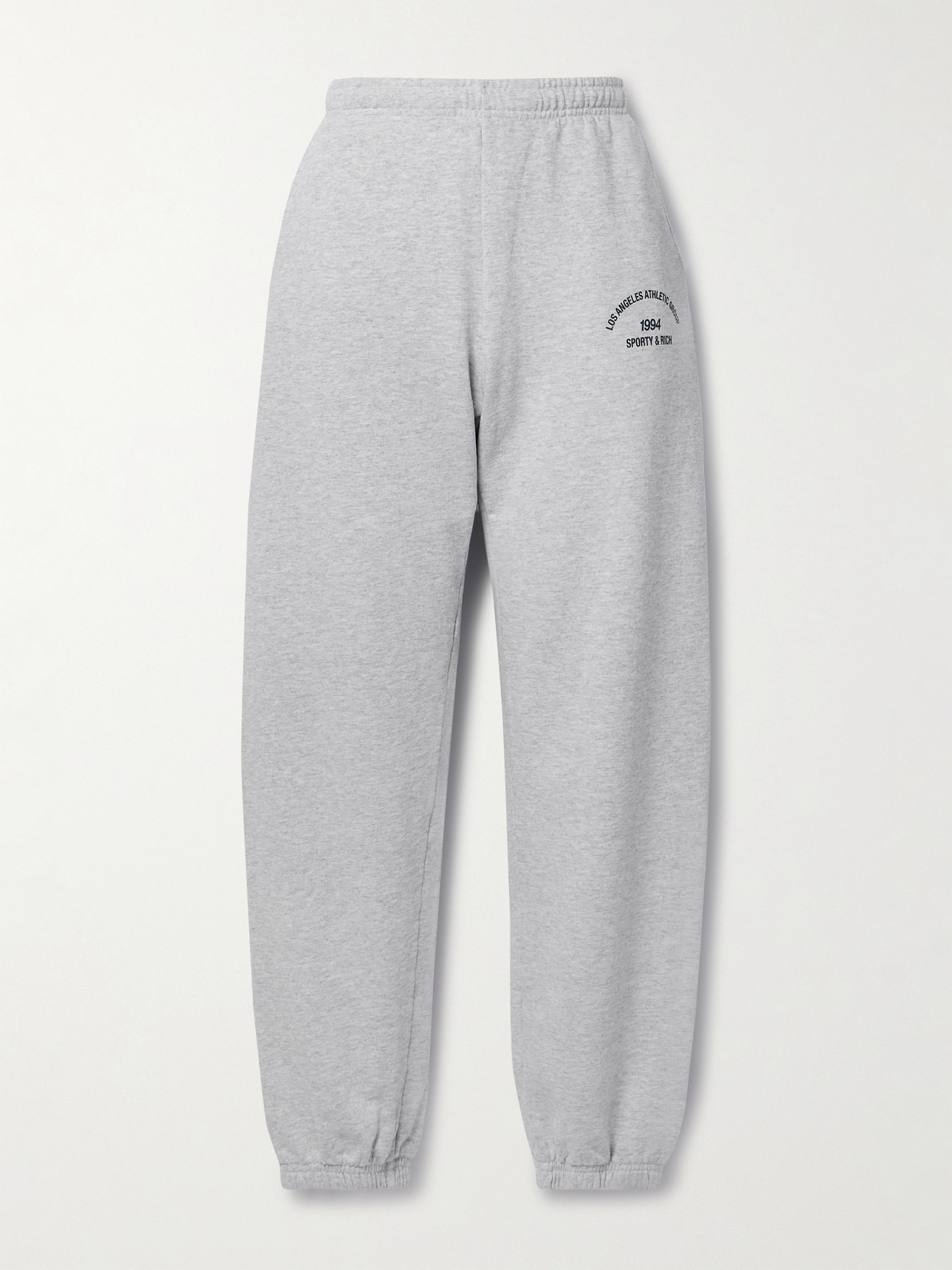 Sporty & Rich Printed Cotton-blend Jersey Track Pants - Gray