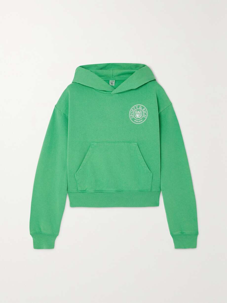Sporty & Rich's 'Connecticut Crest' hoodie is cut for a cropped fit, so will look especially great with minis and cycling shorts. Pre-shrunk, it's made from garment-dyed cotton-jersey and has a crisp white logo print.