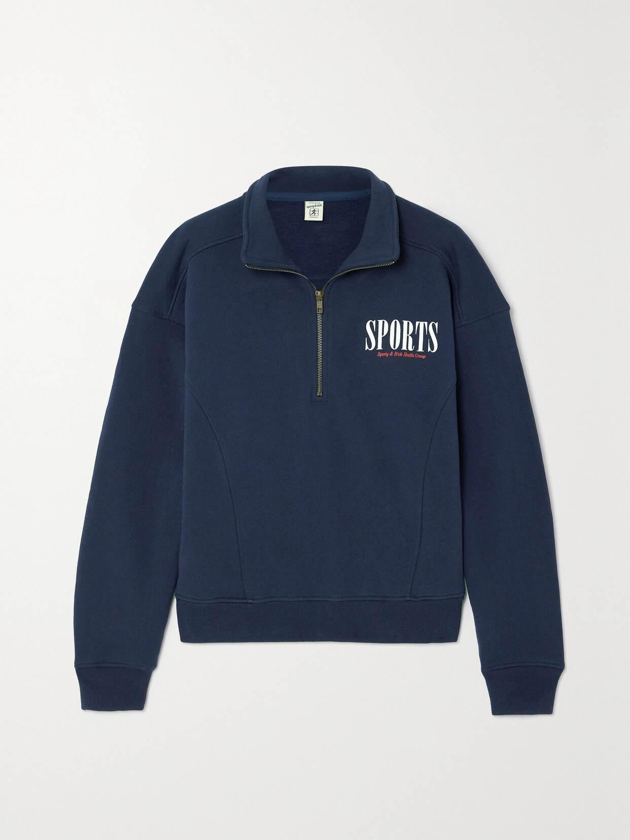 Sporty & Rich Sports Printed Cotton-jersey Sweatshirt - Blue