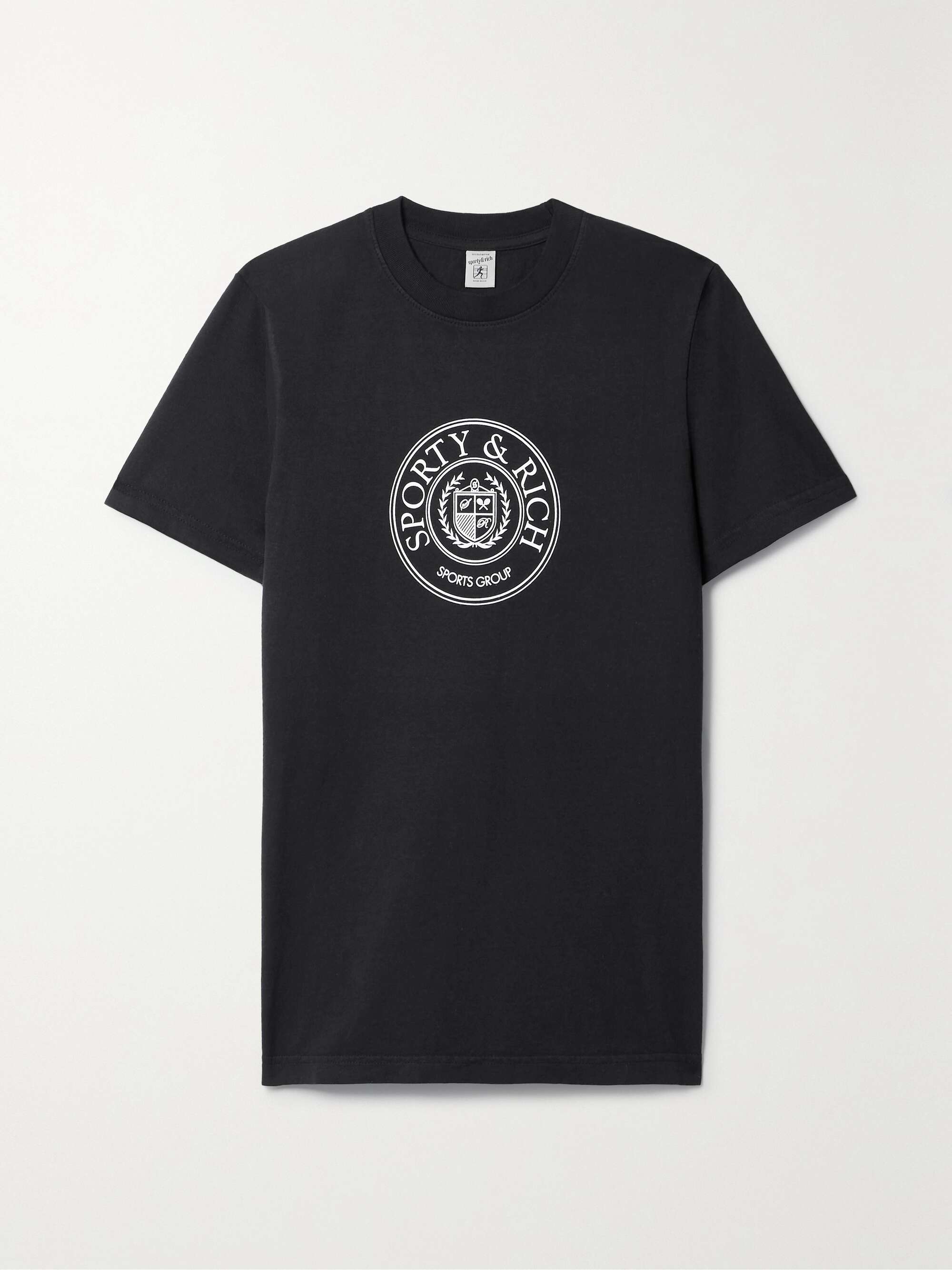 SPORTY & RICH Connecticut Crest printed cotton-jersey T-shirt | NET-A ...