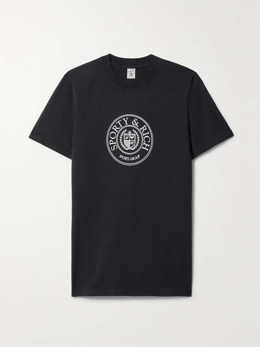 Sporty & Rich Connecticut Crest Printed Cotton-jersey T-shirt