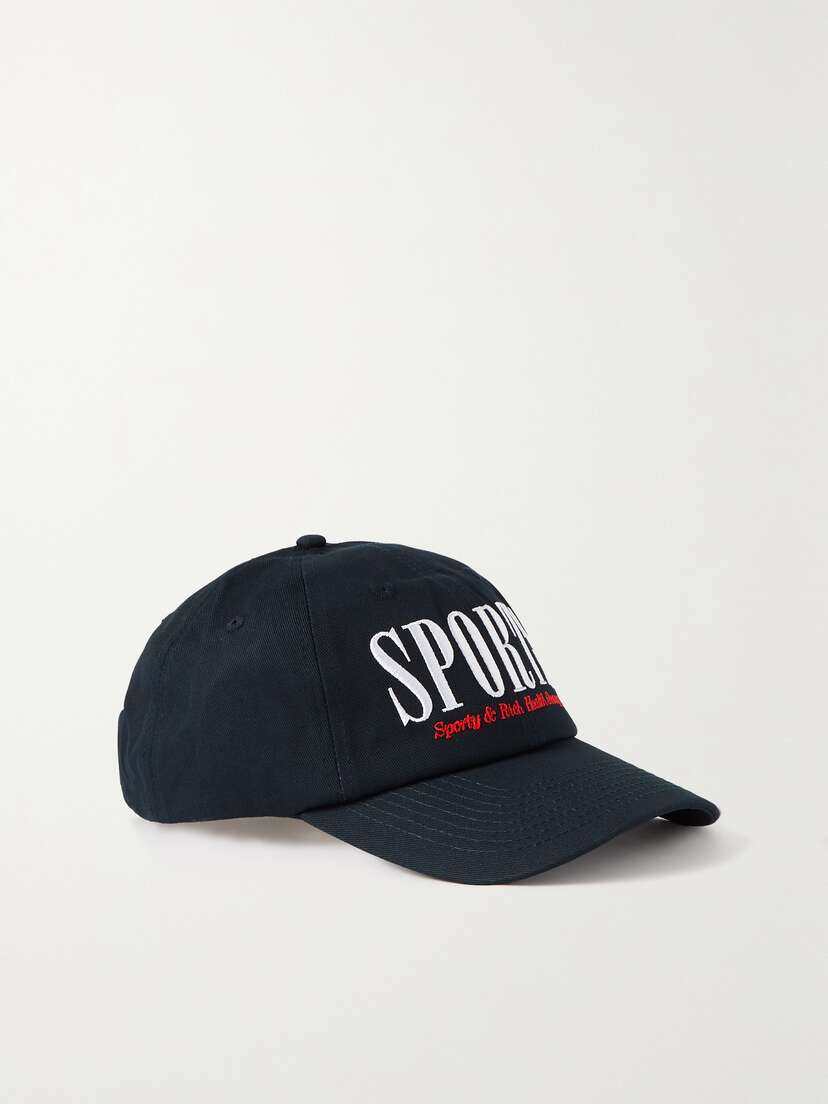 Sporty & Rich Sports Embroidered Cotton-twill Baseball Cap