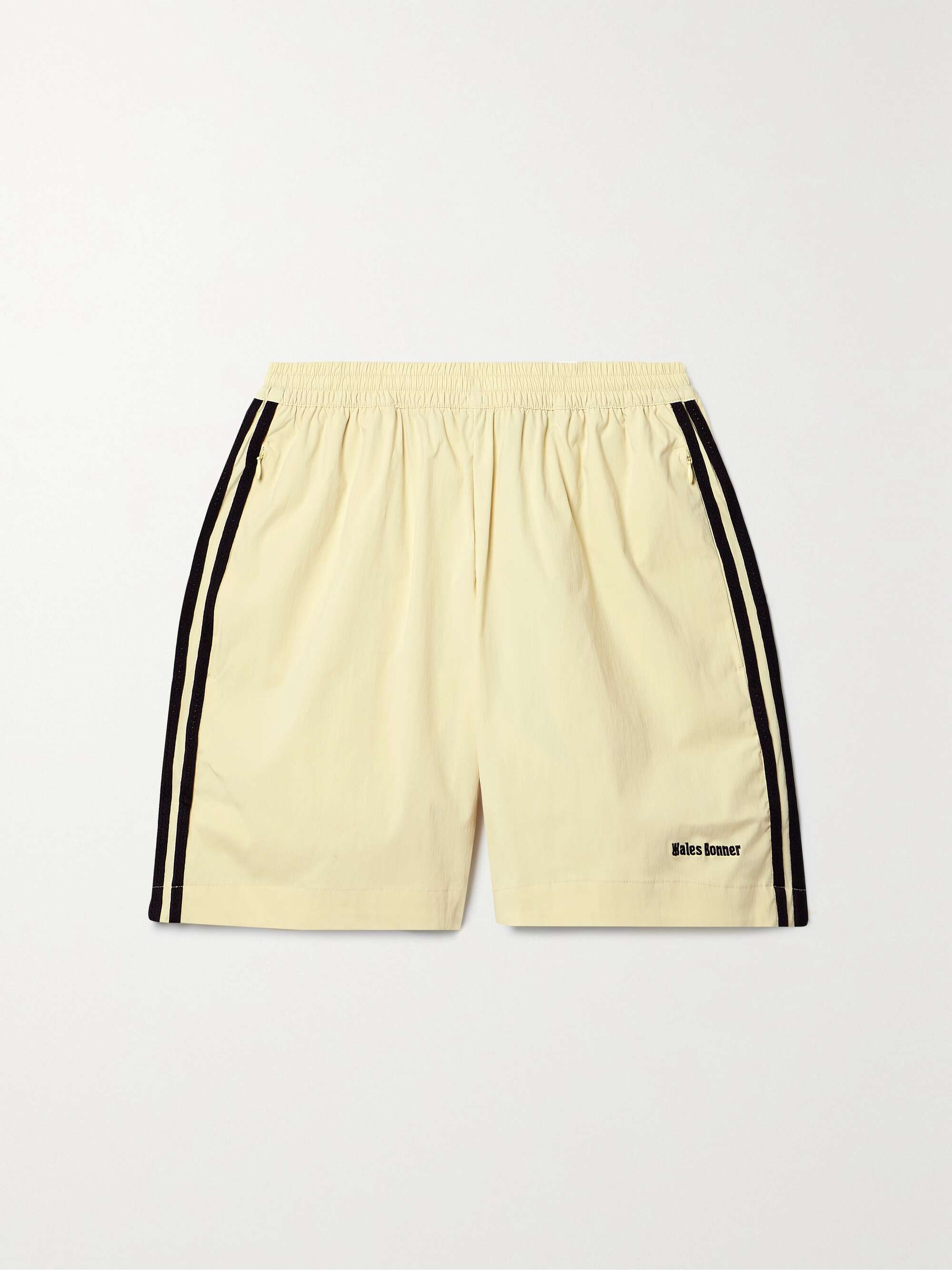 ADIDAS ORIGINALS + Wales Bonner crochet-trimmed recycled-shell shorts