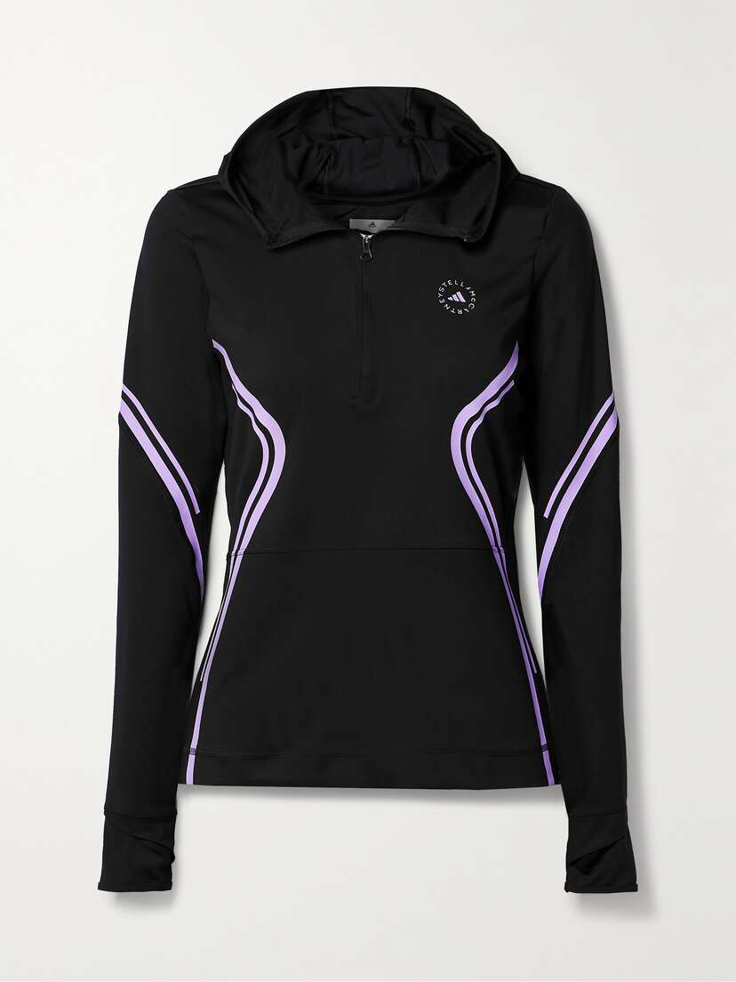 adidas by Stella McCartney Truepace Hooded Printed Stretch Recycled-jersey Jacket - x small