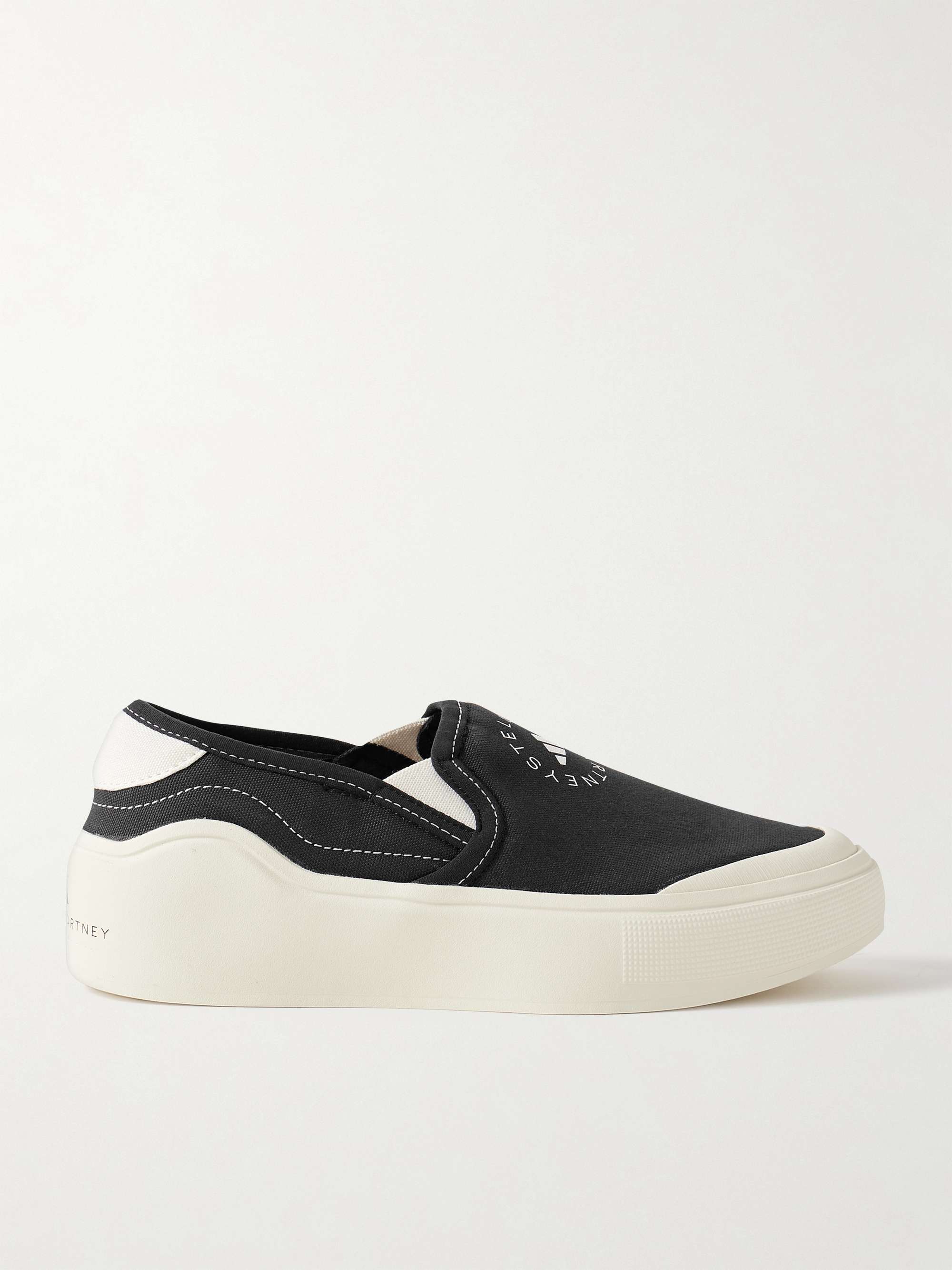 ADIDAS BY STELLA MCCARTNEY Court logo-print rubber-trimmed canvas ...