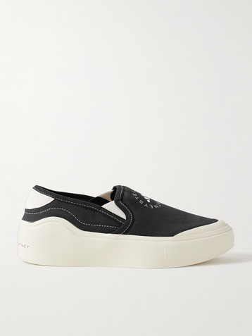 adidas by Stella McCartney Court logo-print rubber-trimmed canvas sneakers