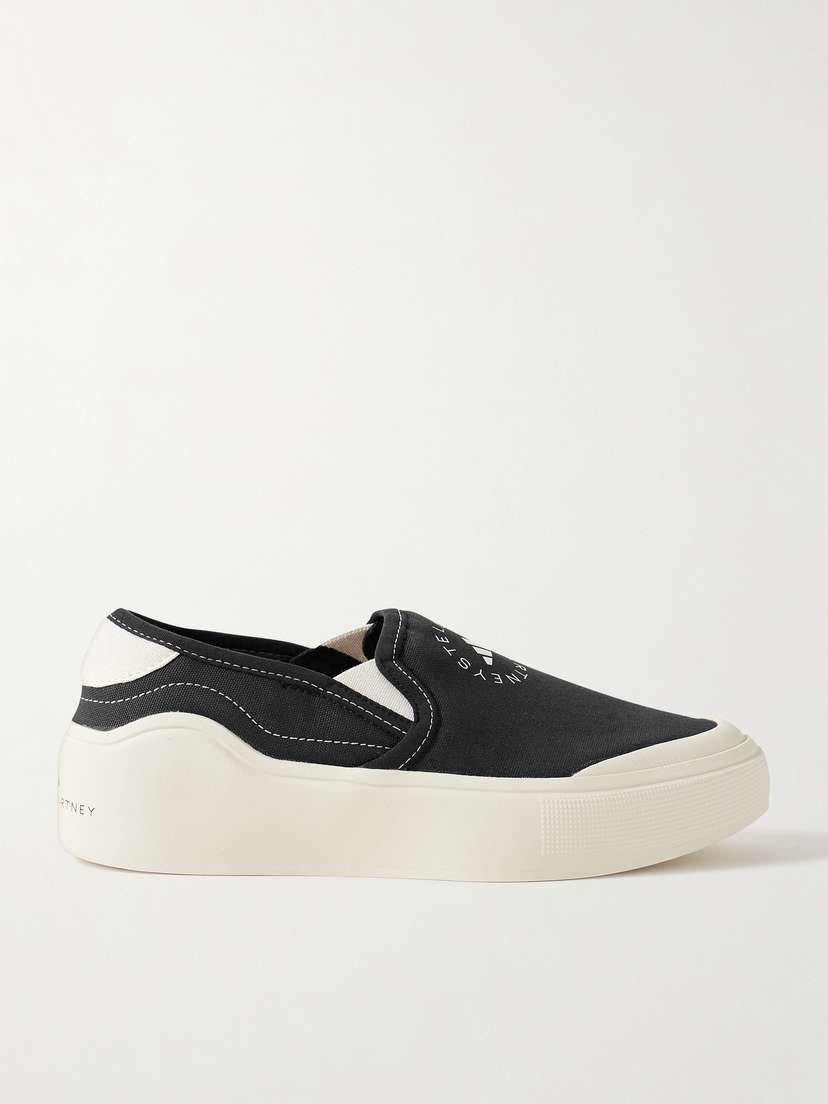 adidas by Stella McCartney Court Logo-print Rubber-trimmed Canvas Sneakers
