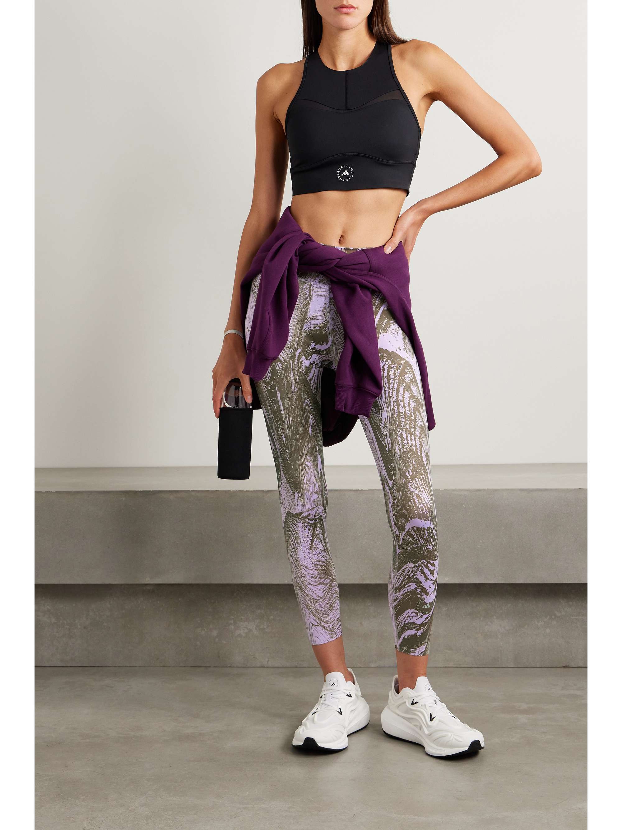 TruePurpose Optime printed recycled-stretch jersey 7/8 leggings