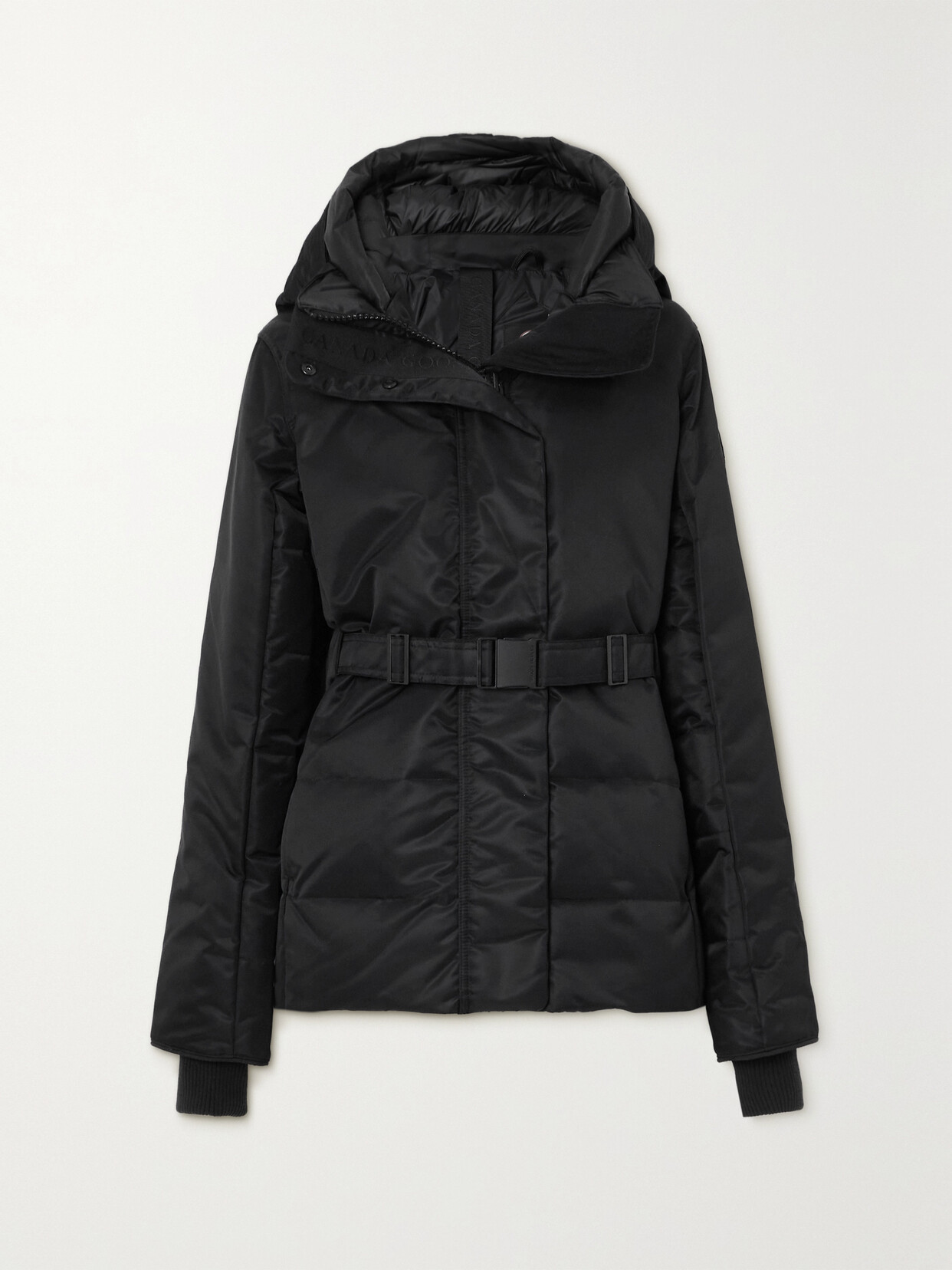 CANADA GOOSE MCKENNA HOODED BELTED PERFORMANCE SATIN DOWN JACKET