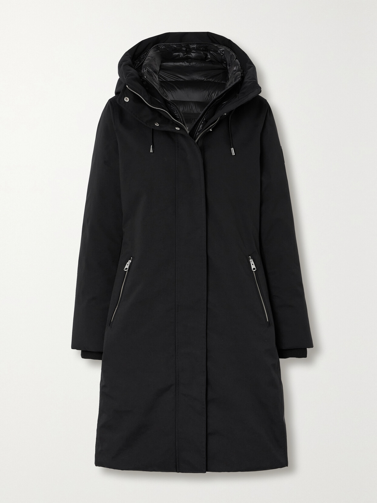 Mackage Padded Down Hooded Coat In Black