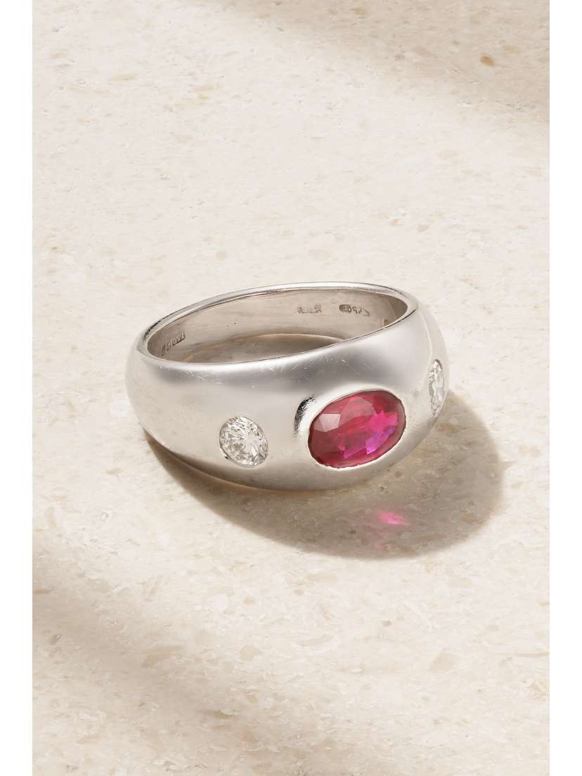 Stephanie Windsor + Bvlgari Vintage 1980s 18-karat White , Ruby And Diamond Ring