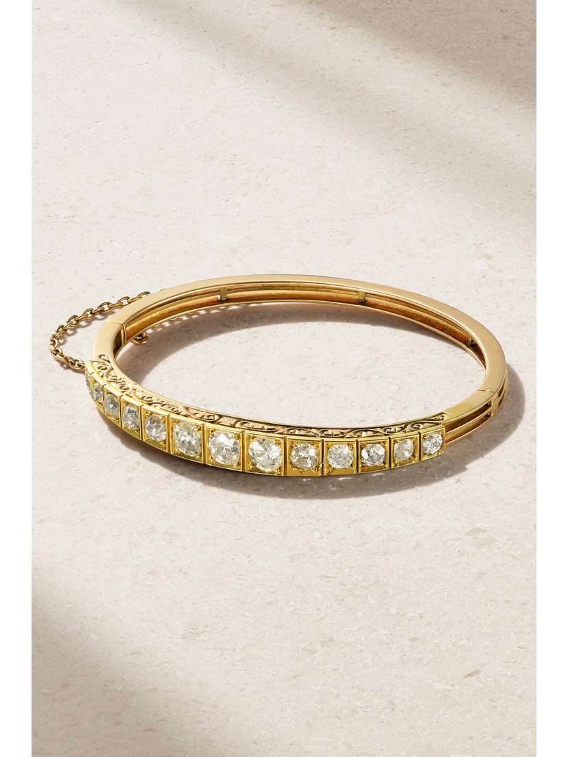 Stephanie Windsor Vintage 1880s 15-karat Gold Diamond Bangle