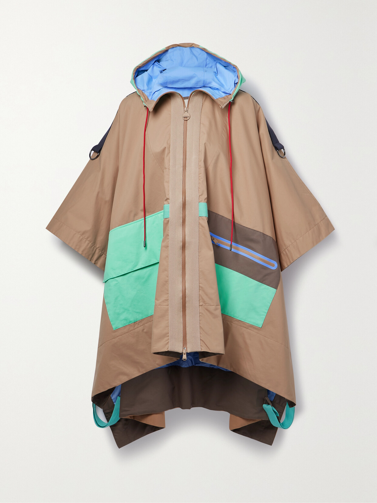 Barbour - + Roksanda Adriona Hooded Color-block Cotton-blend Gabardine Poncho - Neutrals