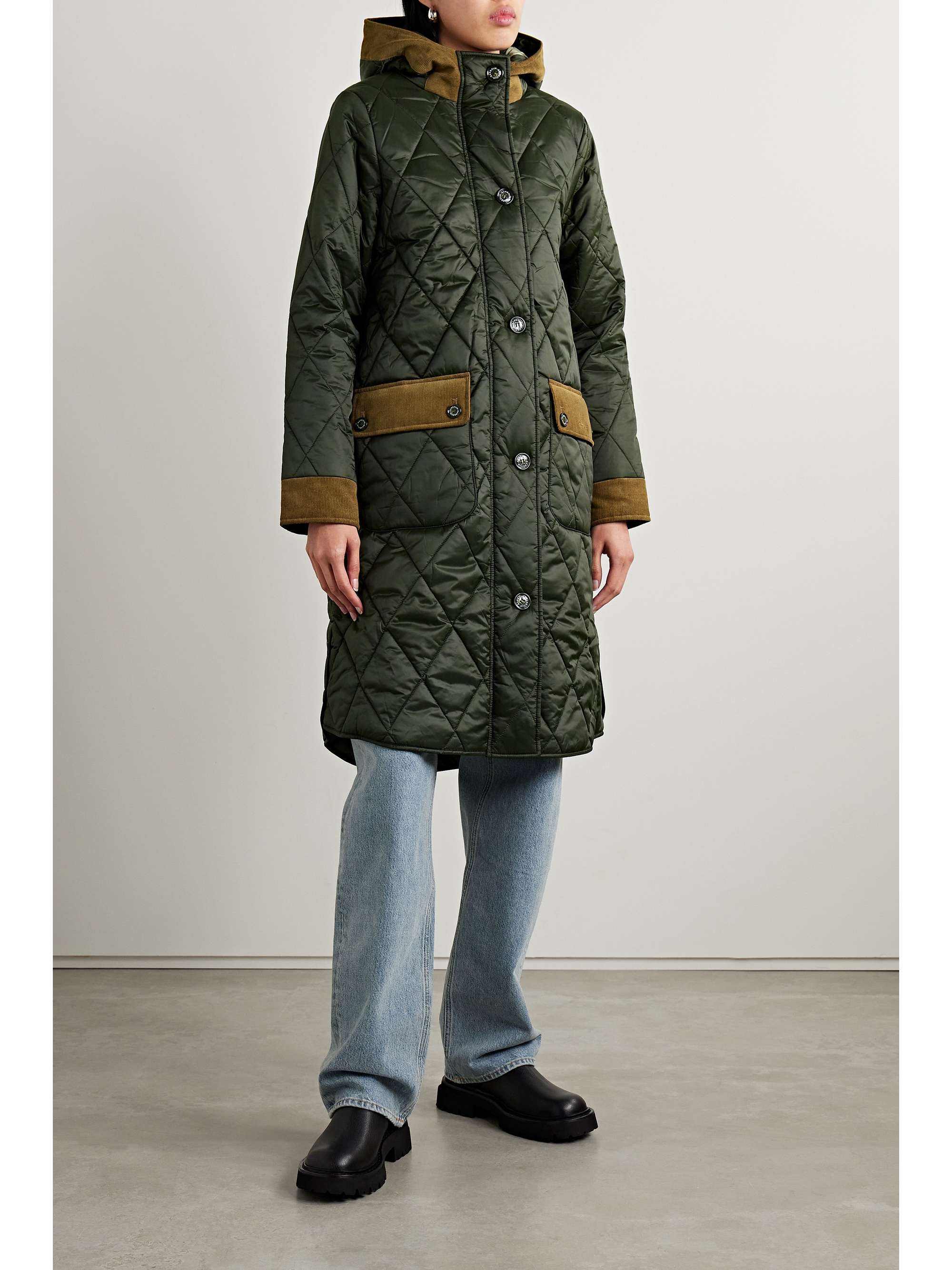 BARBOUR Mickley cotton corduroytrimmed quilted recycledshell jacket