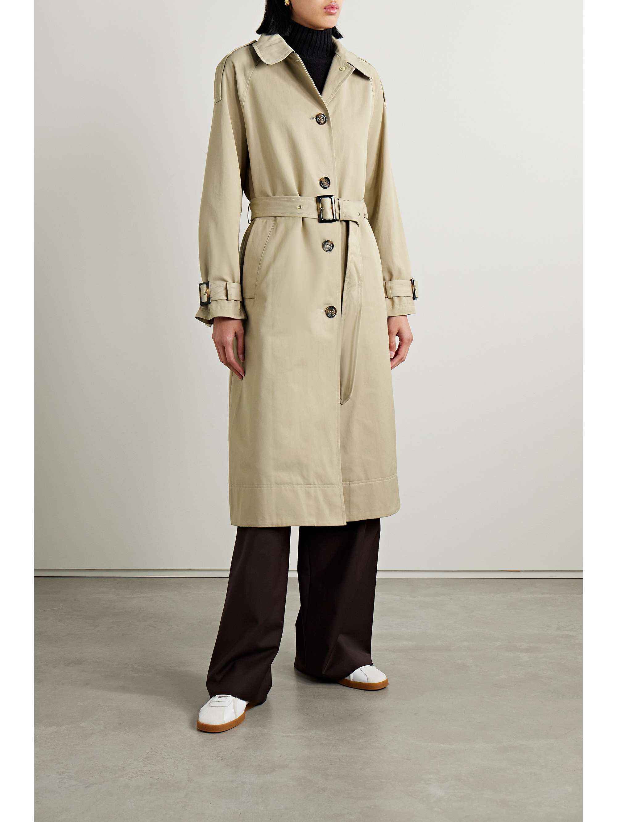 BARBOUR Marie belted cotton-blend trench coat | NET-A-PORTER