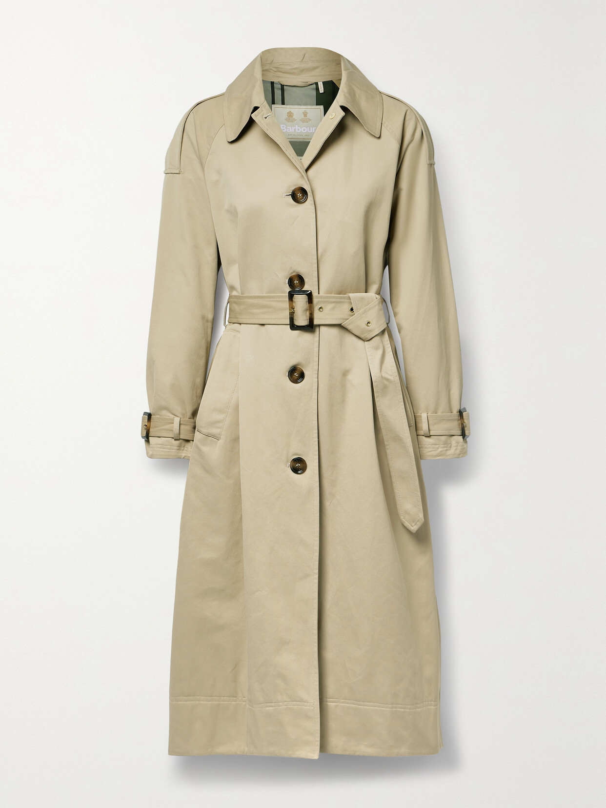 Barbour Marie Belted Cotton-blend Trench Coat In Neutrals