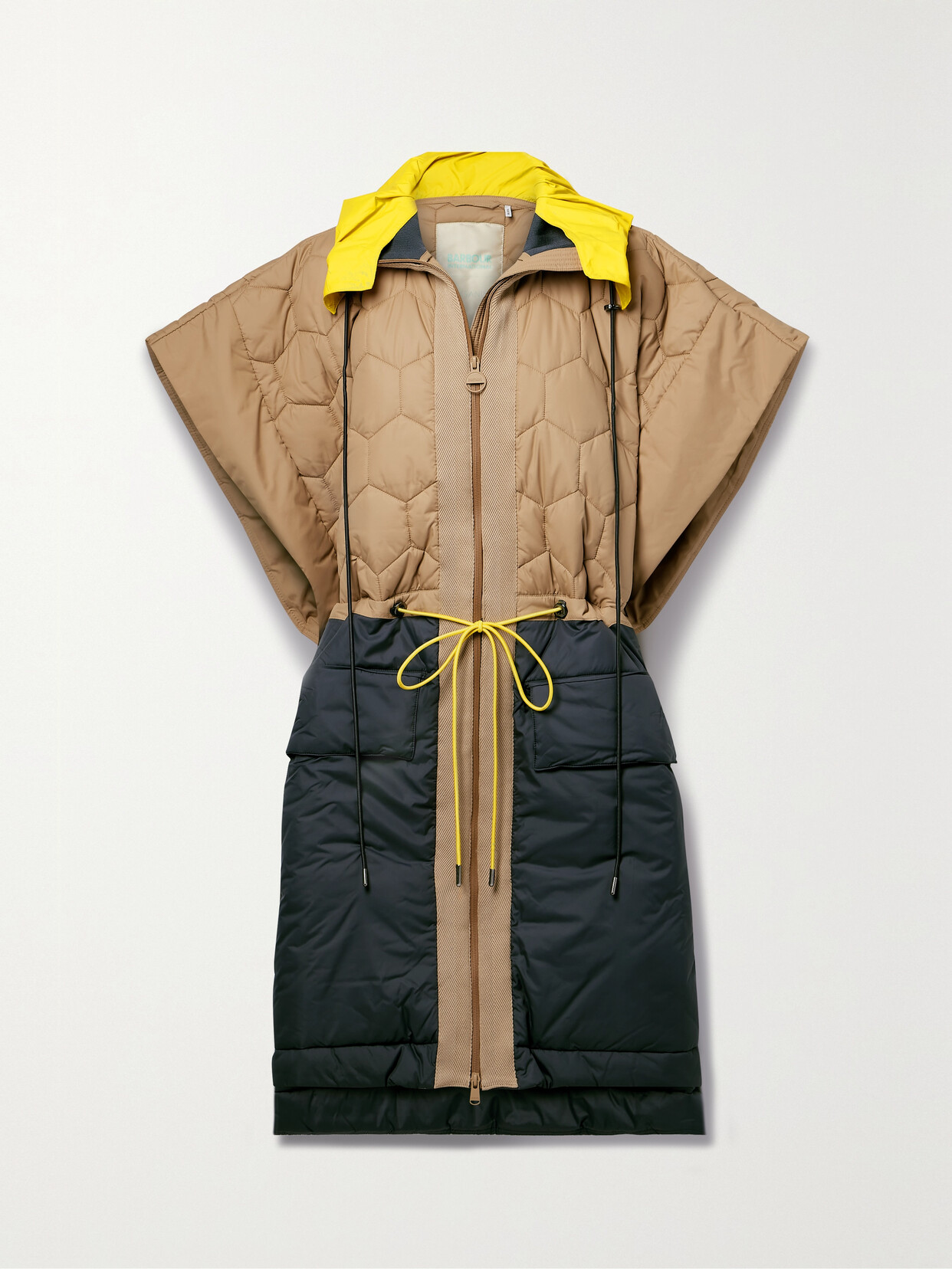 Barbour - + Roksanda Hester Hooded Webbing-trimmed Quilted Padded Shell Poncho - Neutrals