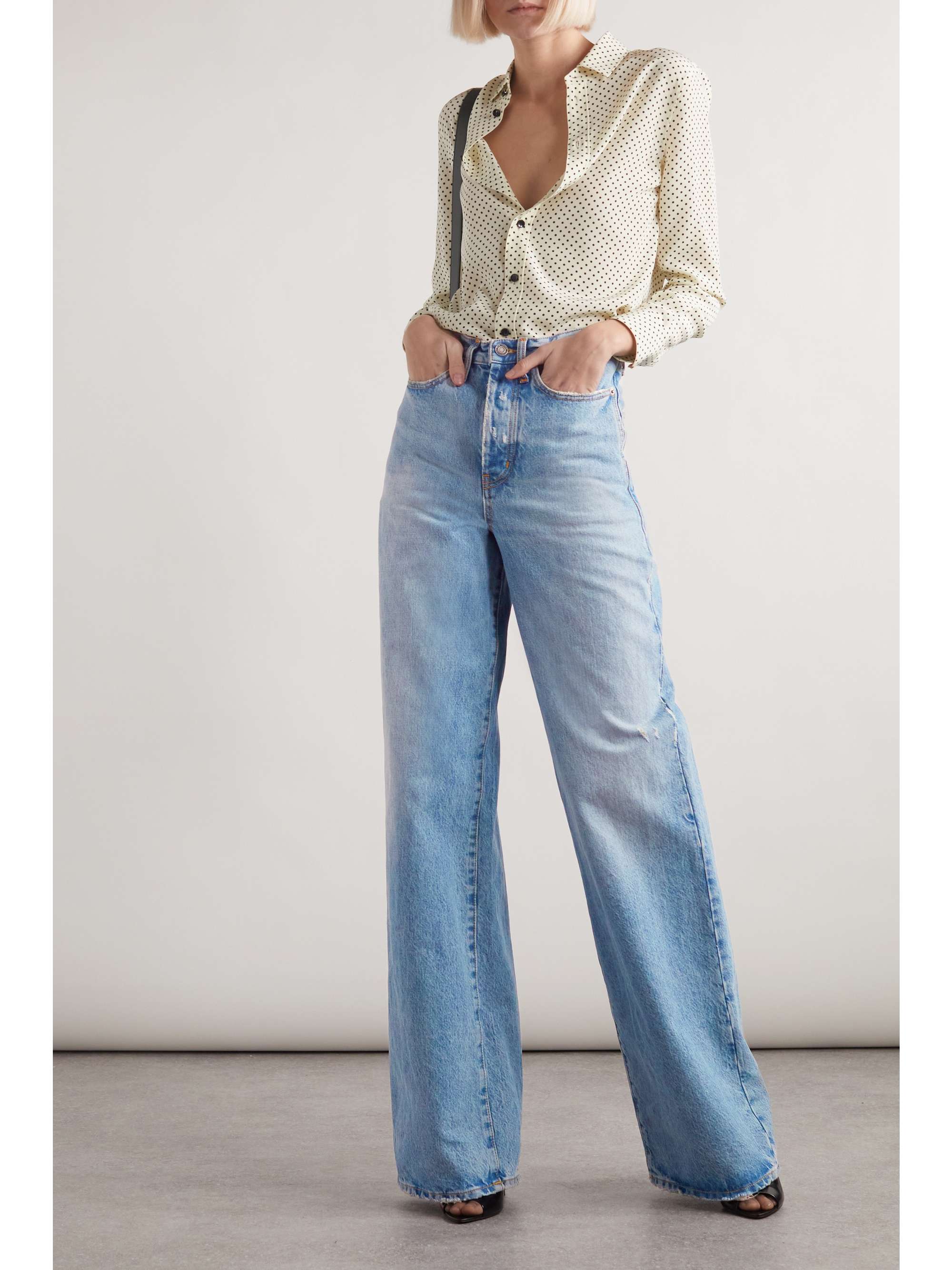 SAINT LAURENT High-rise wide-leg jeans