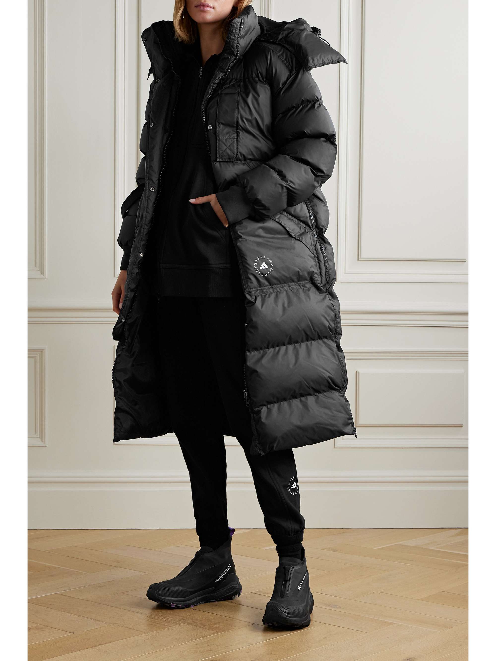 ADIDAS BY STELLA MCCARTNEY TrueNature quilted padded recycled-shell hooded  jacket | NET-A-PORTER