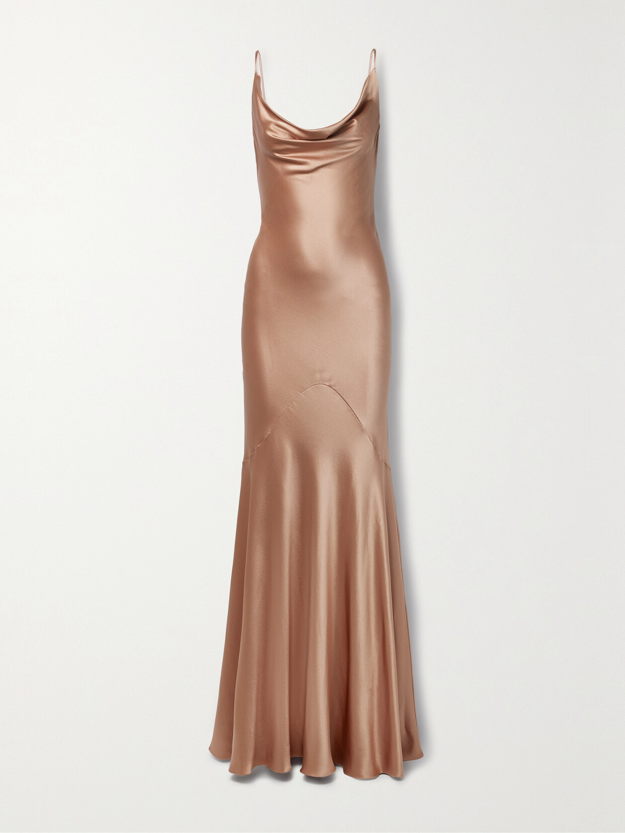 SAINT LAURENT - Draped Hammered Silk-satin Maxi Dress - Pink