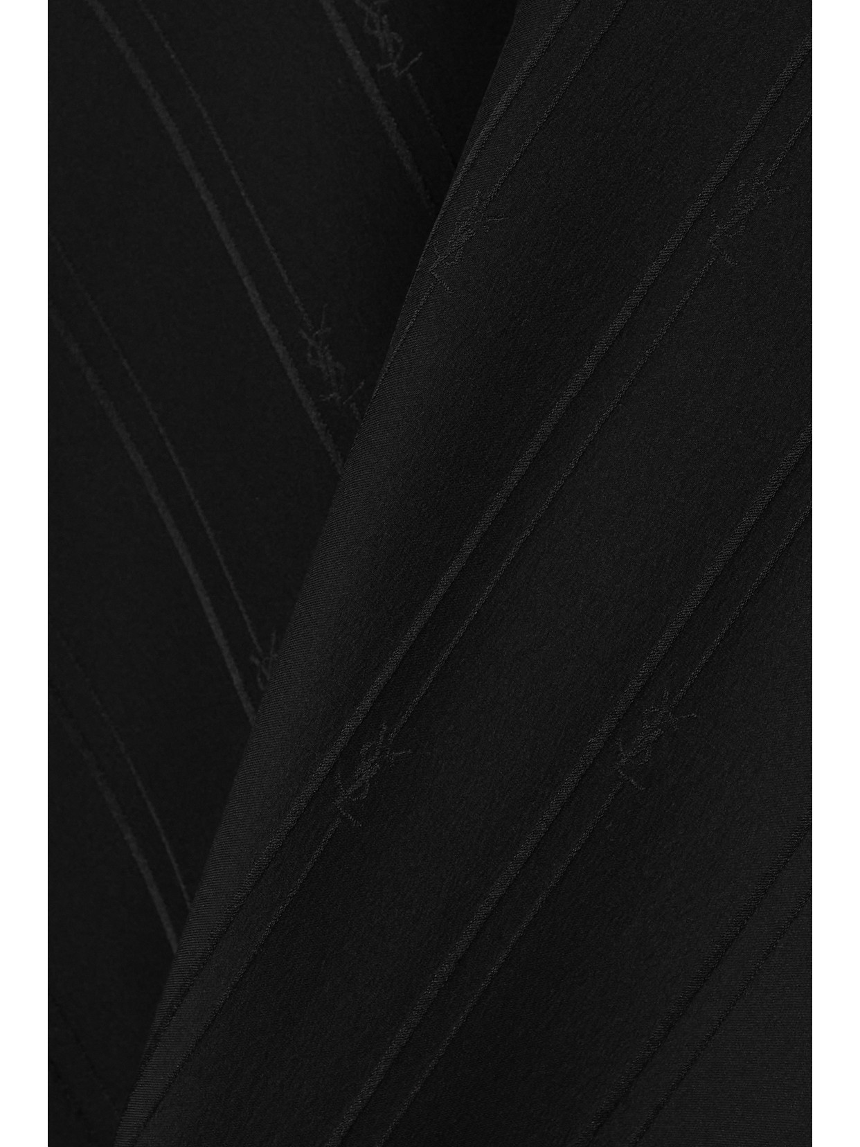 Saint Laurent Striped Silk-georgette Shirt In Black