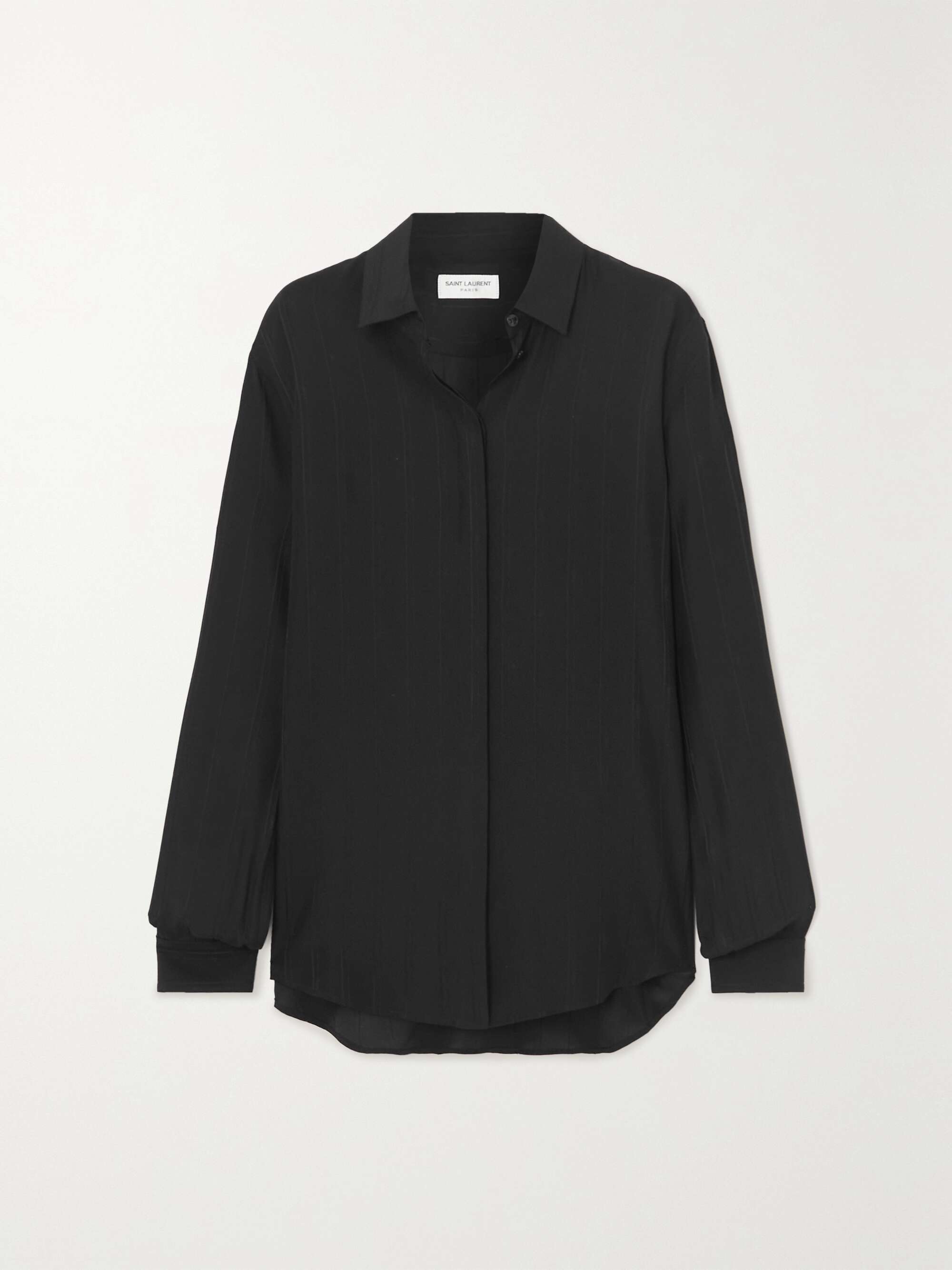 人気海外ブランドアイテム｜ファッション通販 Striped Black silk-georgette NET-A | LAURENT SAINT | shirt トップス