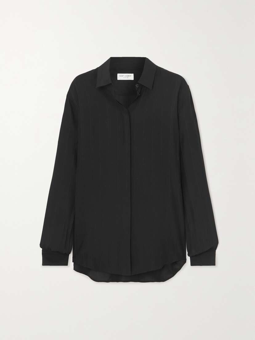 Saint Laurent Striped Silk-georgette Shirt